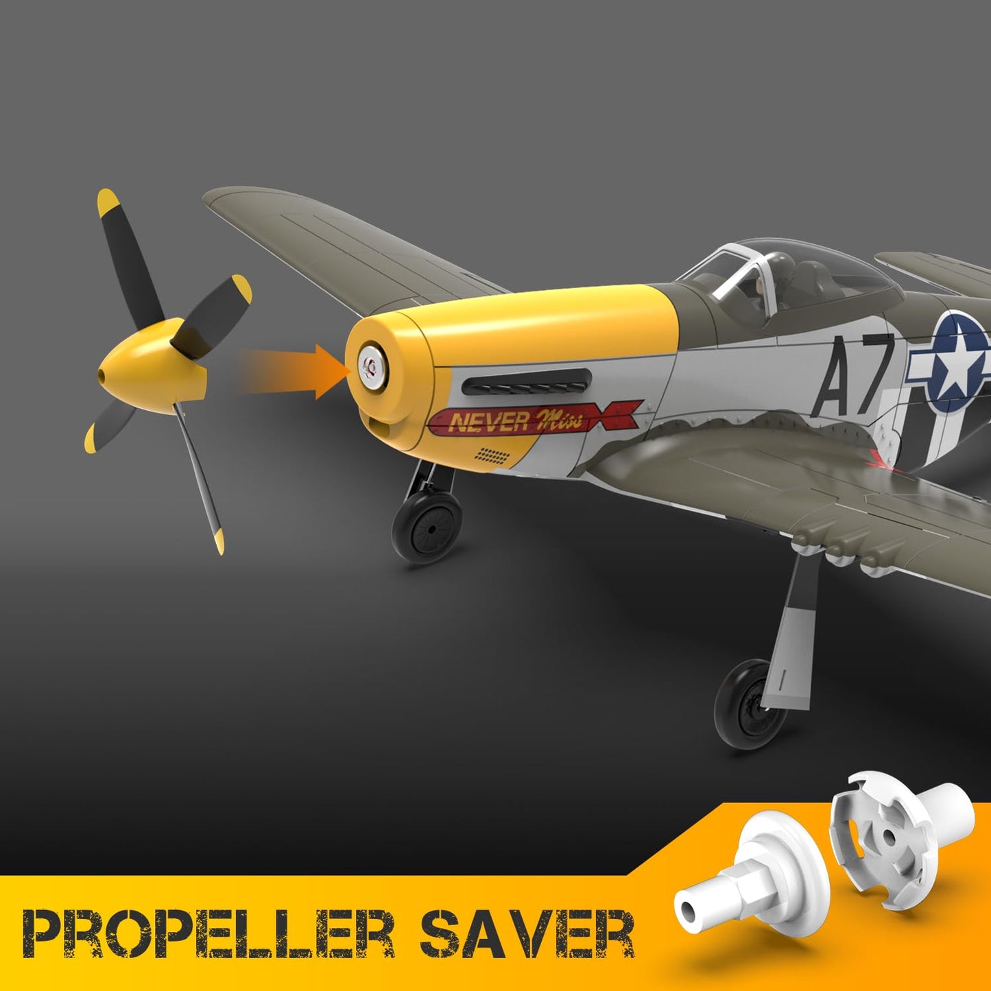 volantexrc Brushless 4CH RC Plane P51D Mustang 500mm Remote Control Airplane Fighter RTF with 6-Axis Gyro, 3 Modes & Aerobatics, 2.4GHz Radio Controlled Aircraft for Beginners & Adults