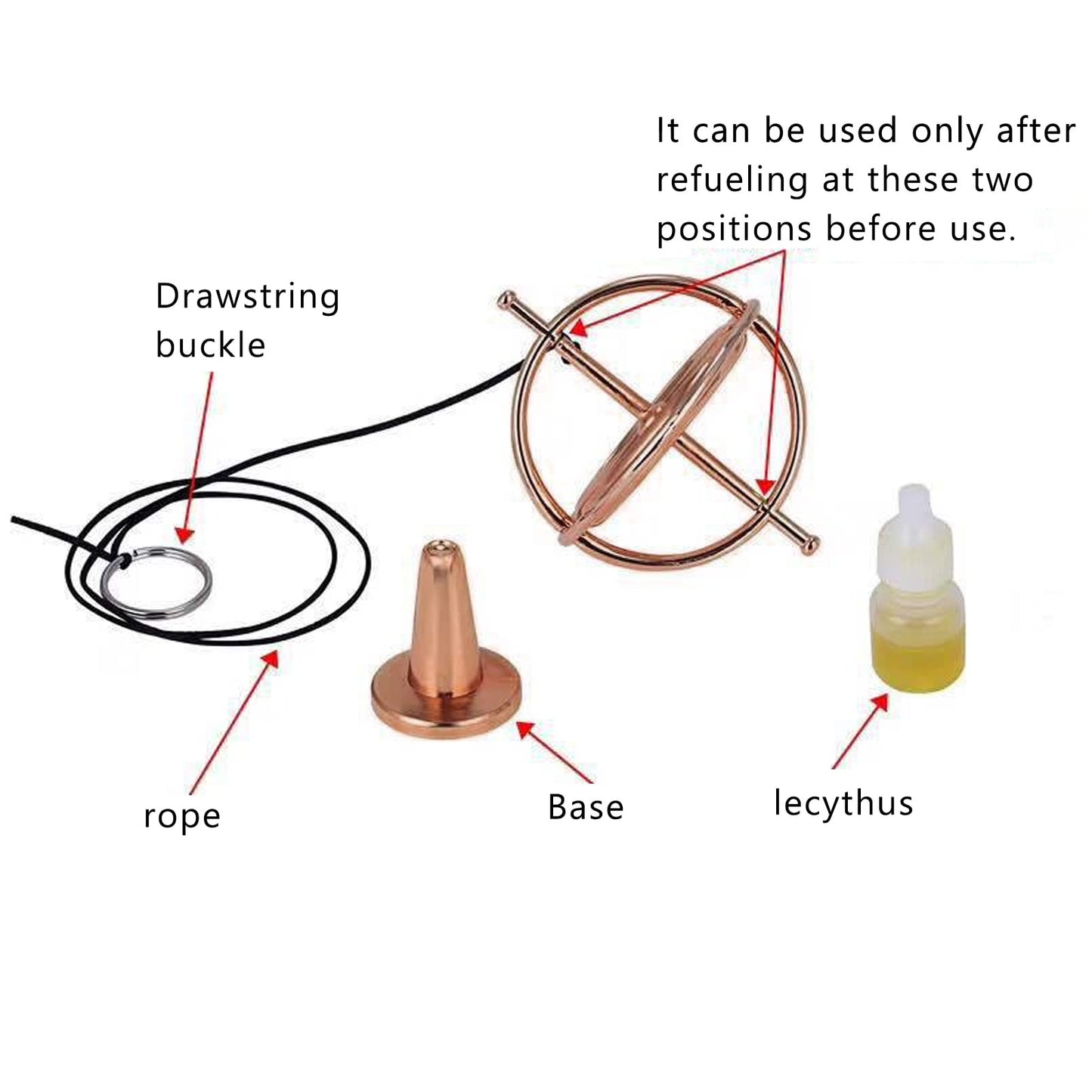 Mini Gyroscope, Metal Gyroscope, Bracket Gyroscope Decompression Toy Mini Balance Spinning Top Artifact Rose