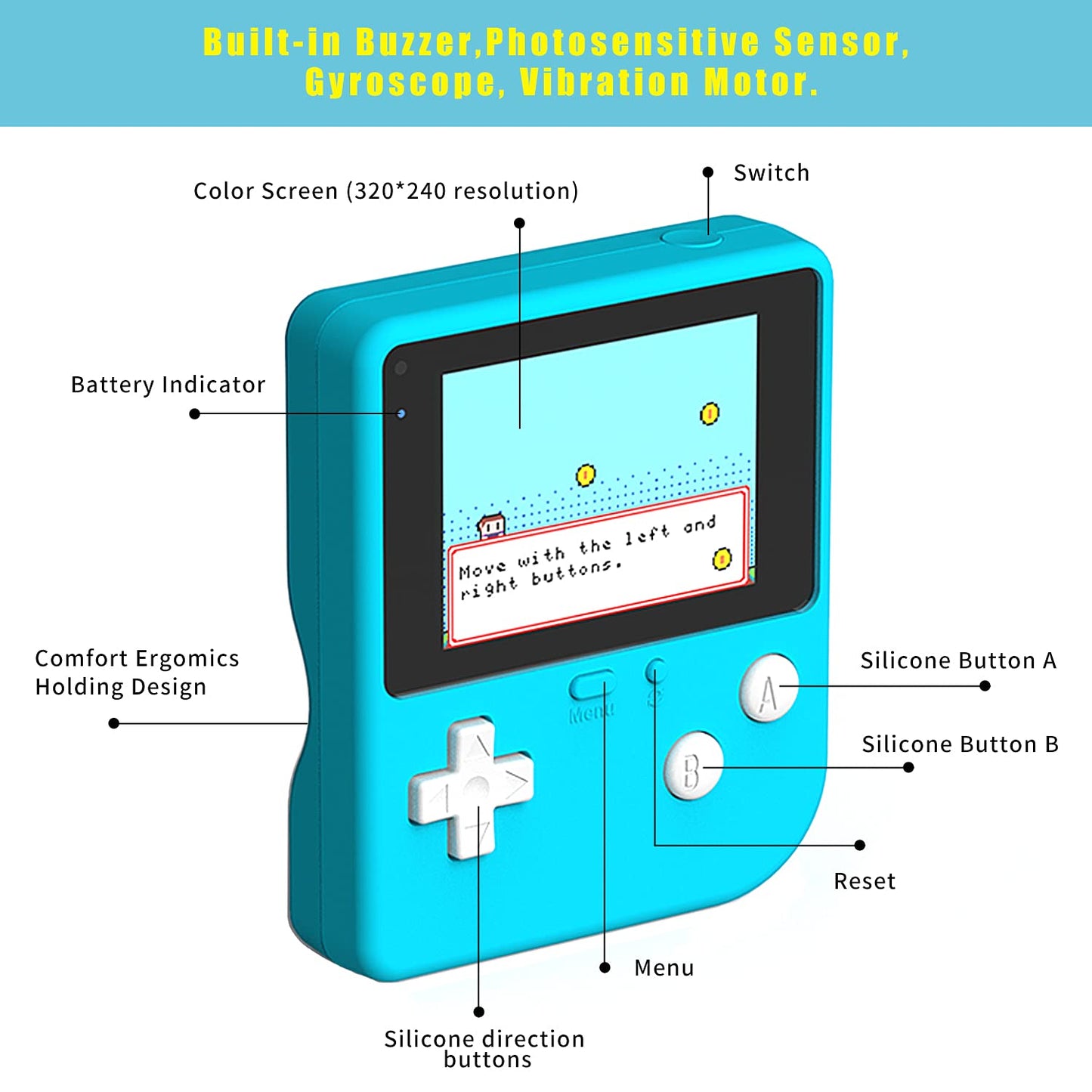ELECFREAKS Retro Coding Arcade for Microsoft Makecode DIY Programmable Handheld Game Console Suitable for STEM Education, Game Programming Learning Machine Supports Block Programming and Python