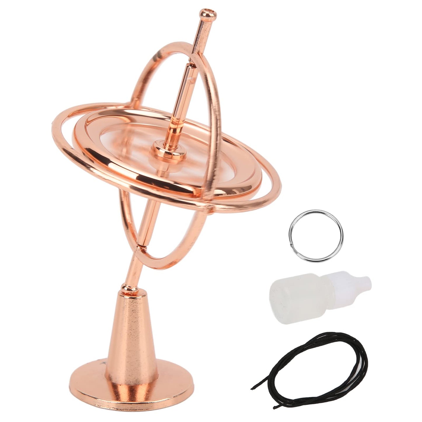 Mini Gyroscope, Metal Gyroscope, Bracket Gyroscope Decompression Toy Mini Balance Spinning Top Artifact Rose