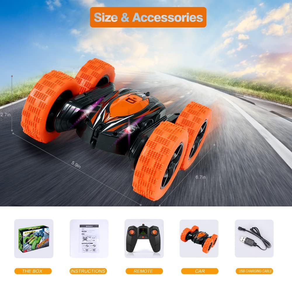 FREE TO FLY Remote Control Car Rc Cars - Drift High Speed 4Wd Off Road Stunt with 360° Flips - Christmas Birthday Gifts Racing Toys for Kids Age 8-12 6-8 3-5