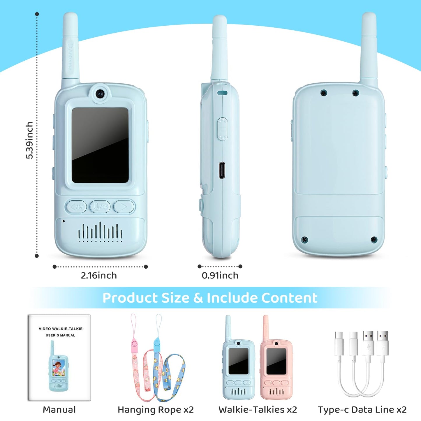 SPEDOL Toys Kids Walkie Talkies: Rechargeable Long Range for Boys & Girls Age 3-12 Outdoor Camping