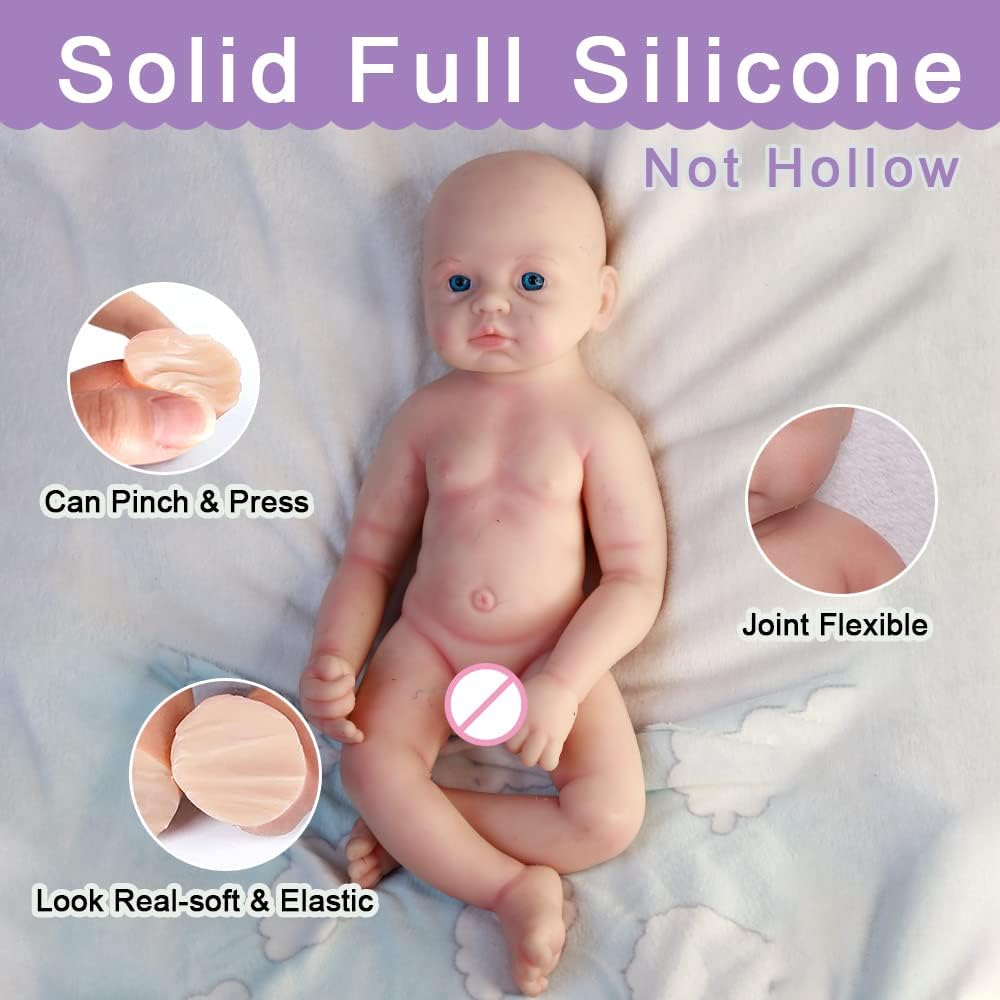 SERENDOLL 19 inch Realistic Full Silicone Baby Doll,Lifelike Reborn Baby Dolls, Toy, and Collectible.Bald Boy 010