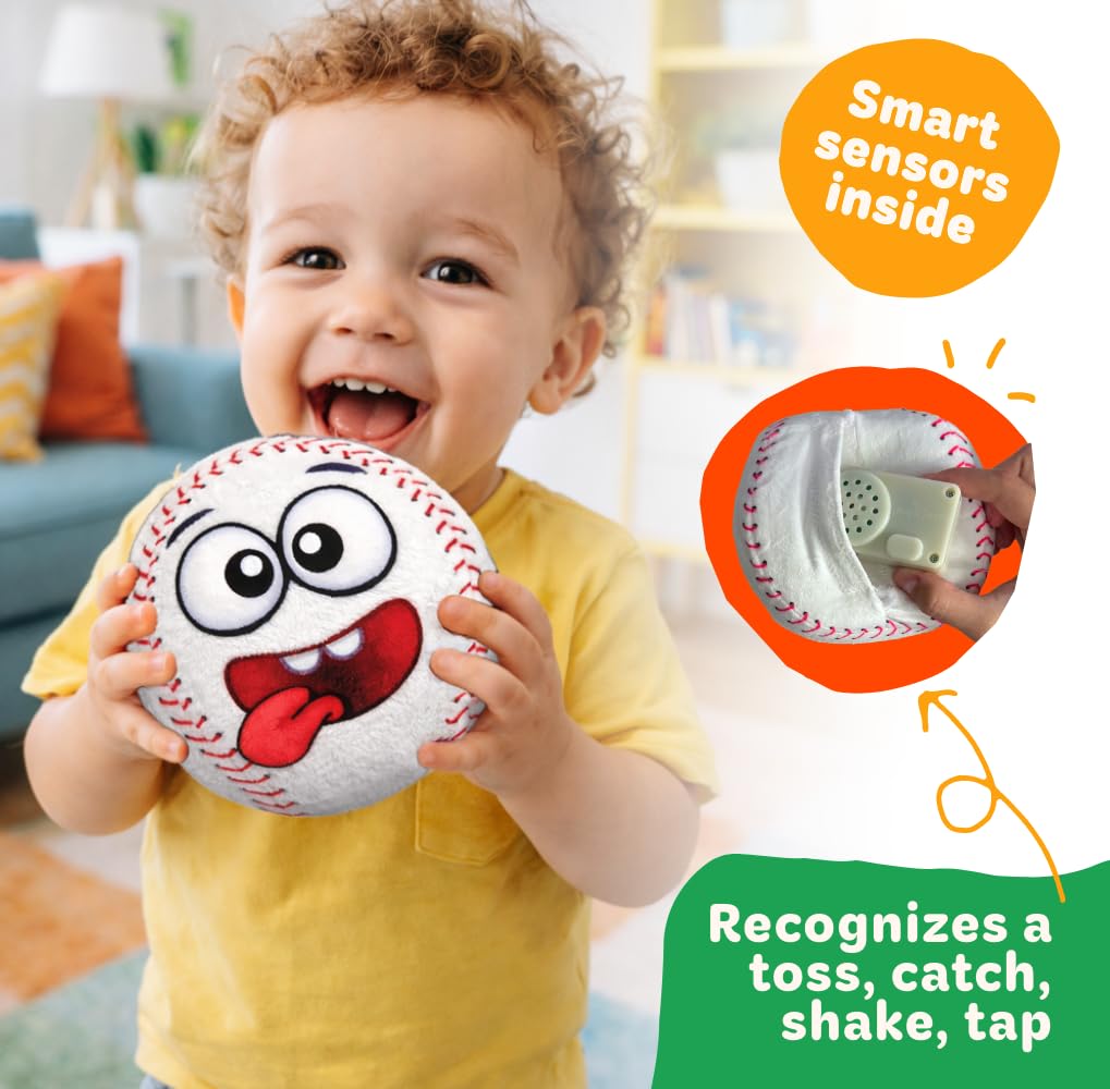 Move2Play, Hilariously Interactive Toy with Music & Sound Effects for Boy & Girl | Ball for Toddler & Baby | 6, 12, 18+ Months | 1, 2, 3+ Year Old (Baseball)
