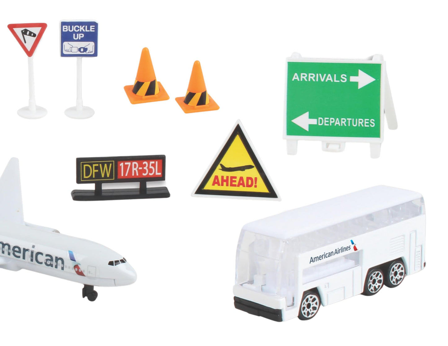 Daron American Airlines Airport Playset with Die-Cast Metal Model Airplane with Plastic Parts, Cars and Transportation Toys for Kids Ages 3+
