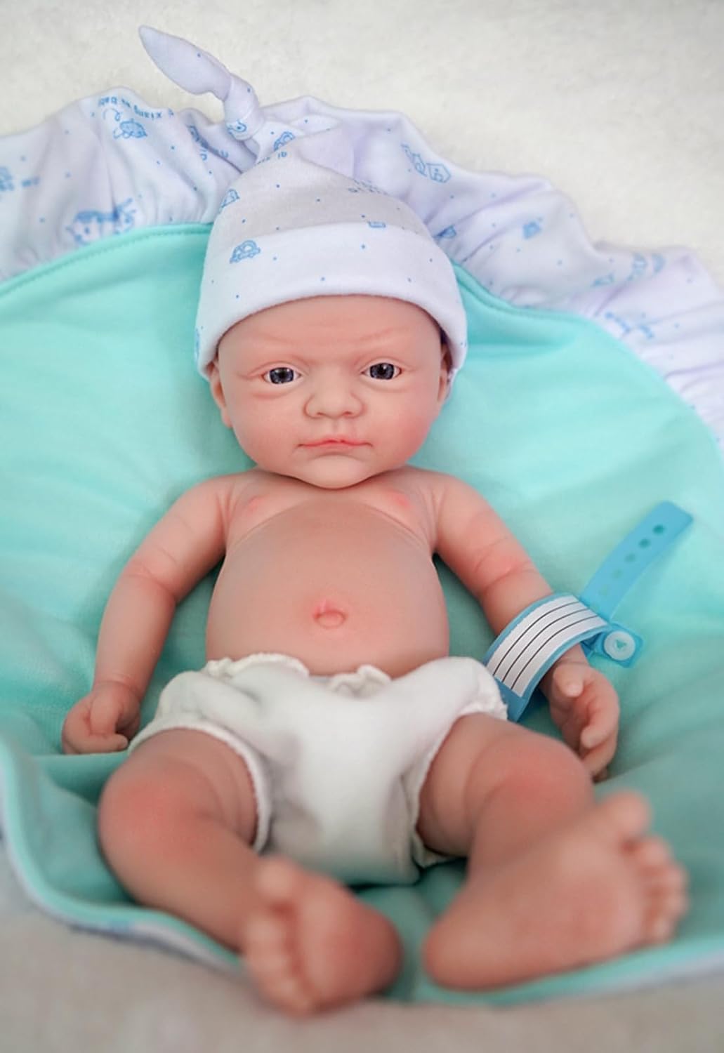 12" Reborn Baby Boy Doll - Full Silicone, Realistic Soft Newborn With Feeding Accessories