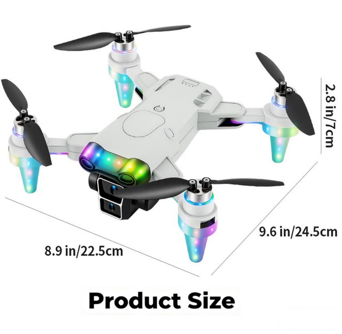 Toys for Ages 8–13, Drone with Camera for Kids with Fancy LED Lights, 2.4GHz Remote Control, One Battery, Indoor & Outdoor Toy Gift
