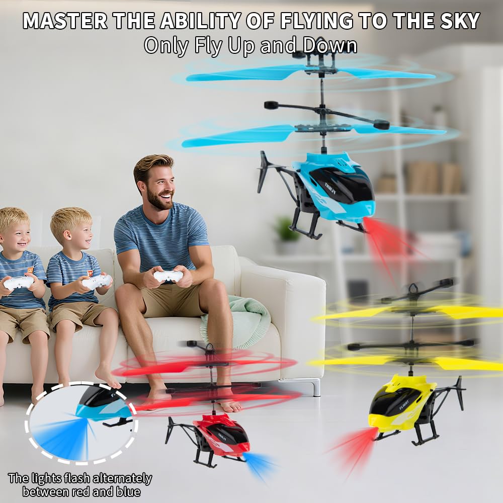 Remote Control Helicopter,Gesture Sensing Indoor Flying Helicopter Toys,RC Helicopter Airplane for Teenage with 10Mins Flight,3 Pack RC Helicopter for Kids with Light,Birthday Gifts for Boys and Girls