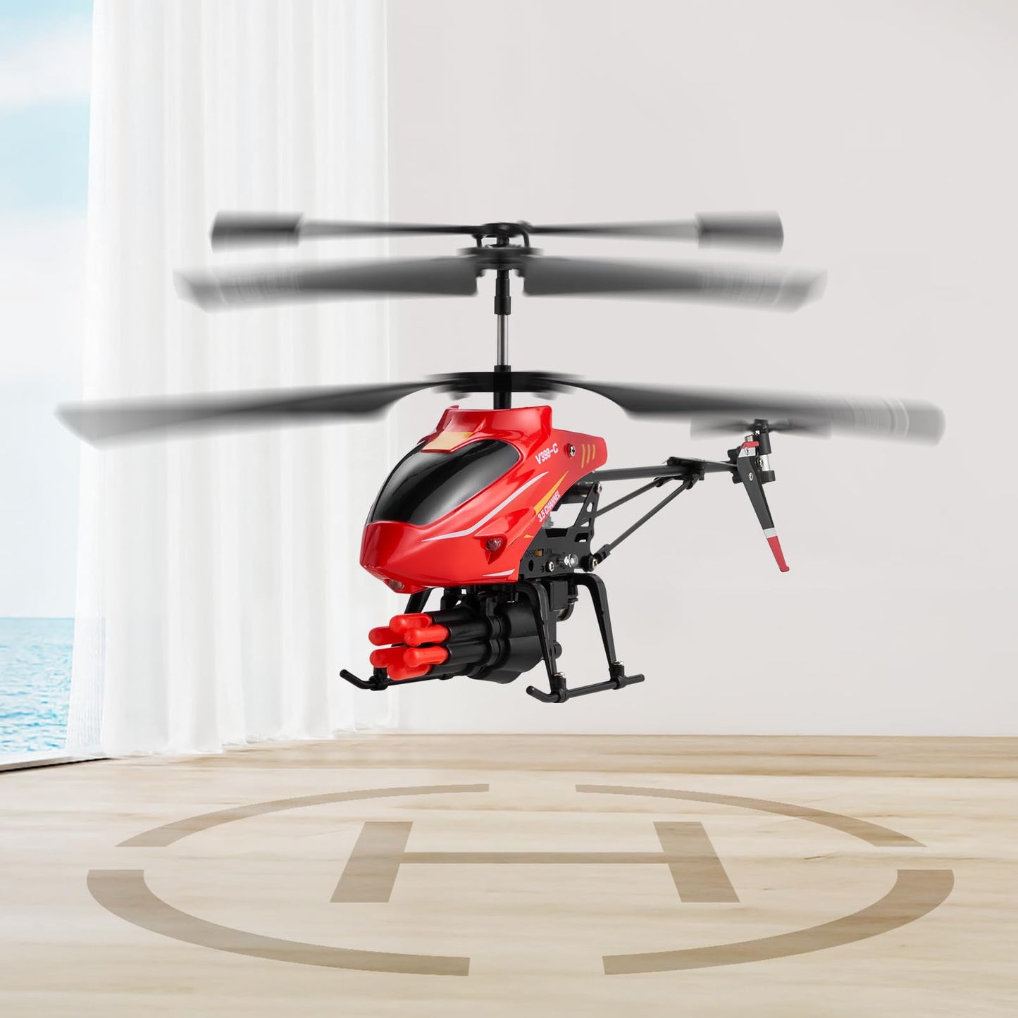 VEVOR RC Helicopter, 2.4GHz Flying Remote Control Helicopter with Shooting Mode, 3.5 Channel RC Airplane for Kid, Altitude Hold, One-Key Takeoff/Landing & LED Lights, Toys for Kids