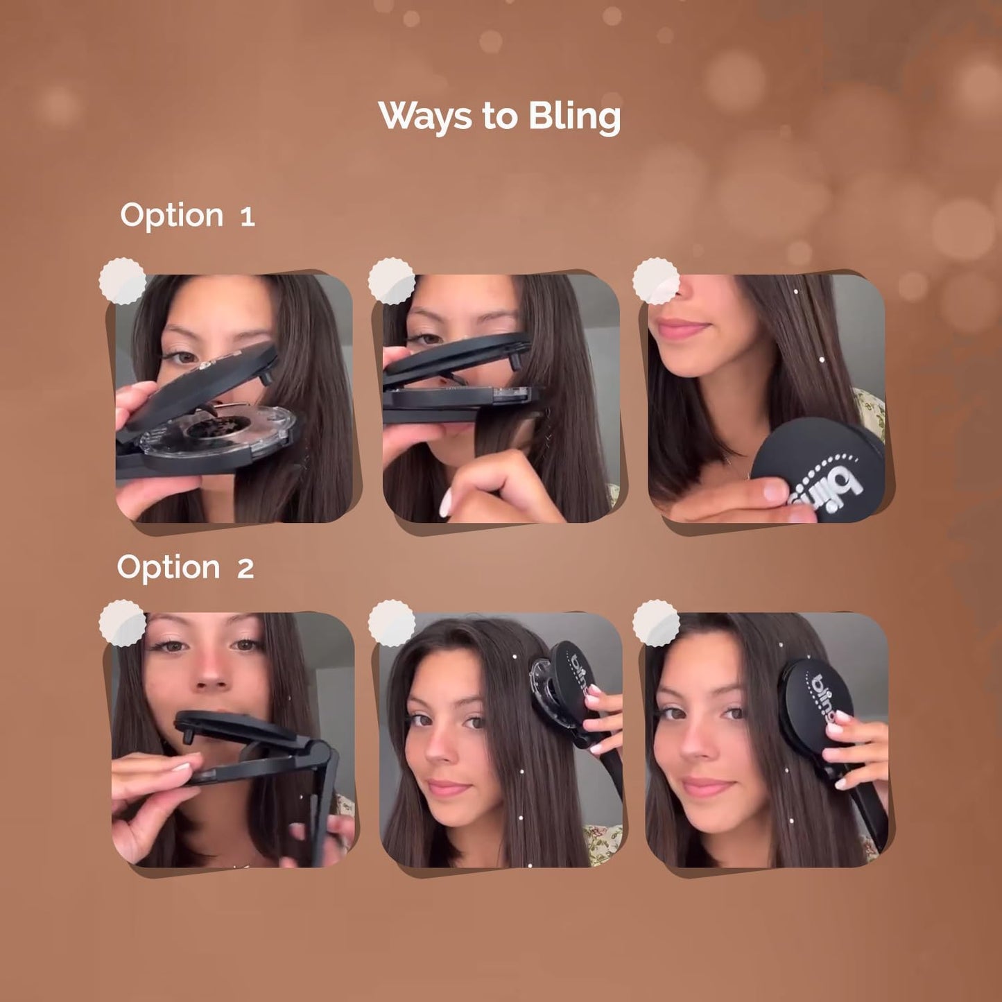 blinger® Shimmer Crystal Refill Pack – as seen on Shark Tank | 5 Discs – 75 Precision-Cut Glass Crystals | Hair-Safe Accessories | Styling Tool Not Included| Rose 4 mm