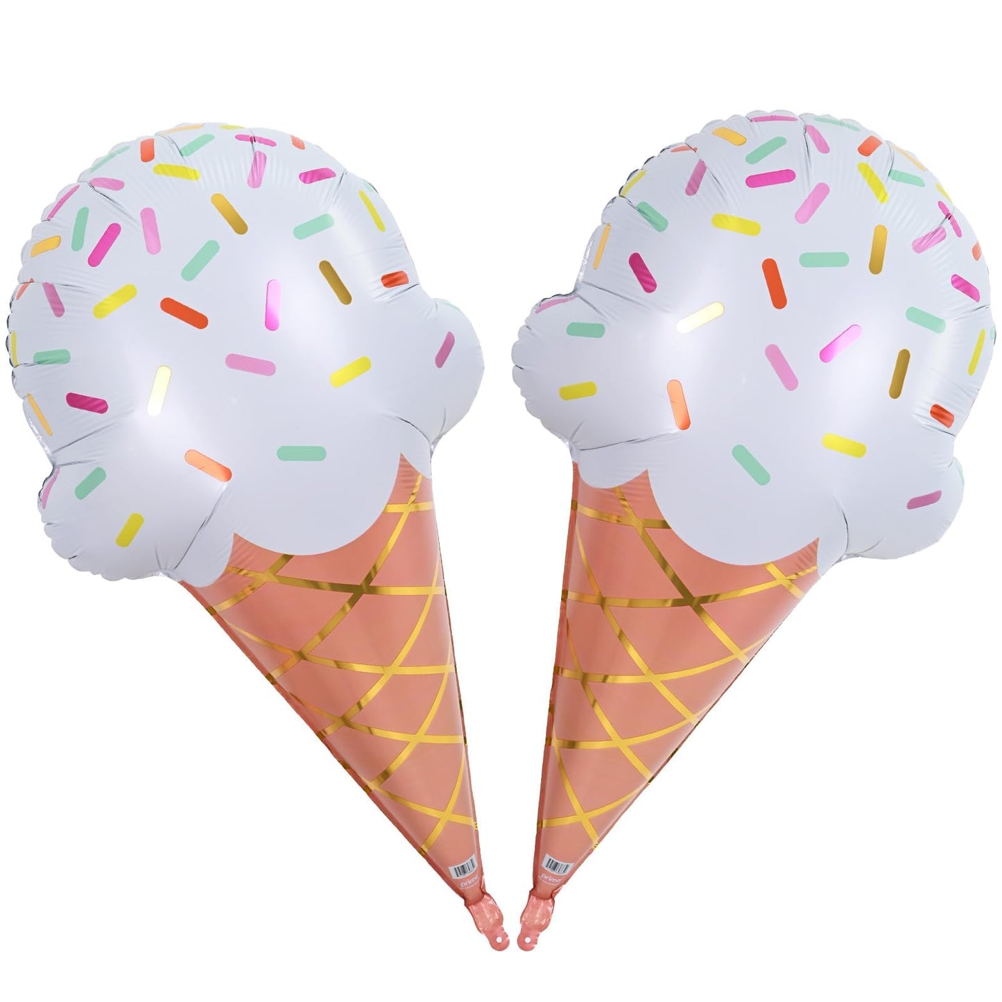 32 Inch Large Ice Cream Balloons Cone Kit, Giant Sweet Ice Cream Sprinkle Foil Balloons, Popsicle Three Scoops of Fun Social Party Decorations for Kid Girls Birthday Summer Beach Hawaii Pool Decor