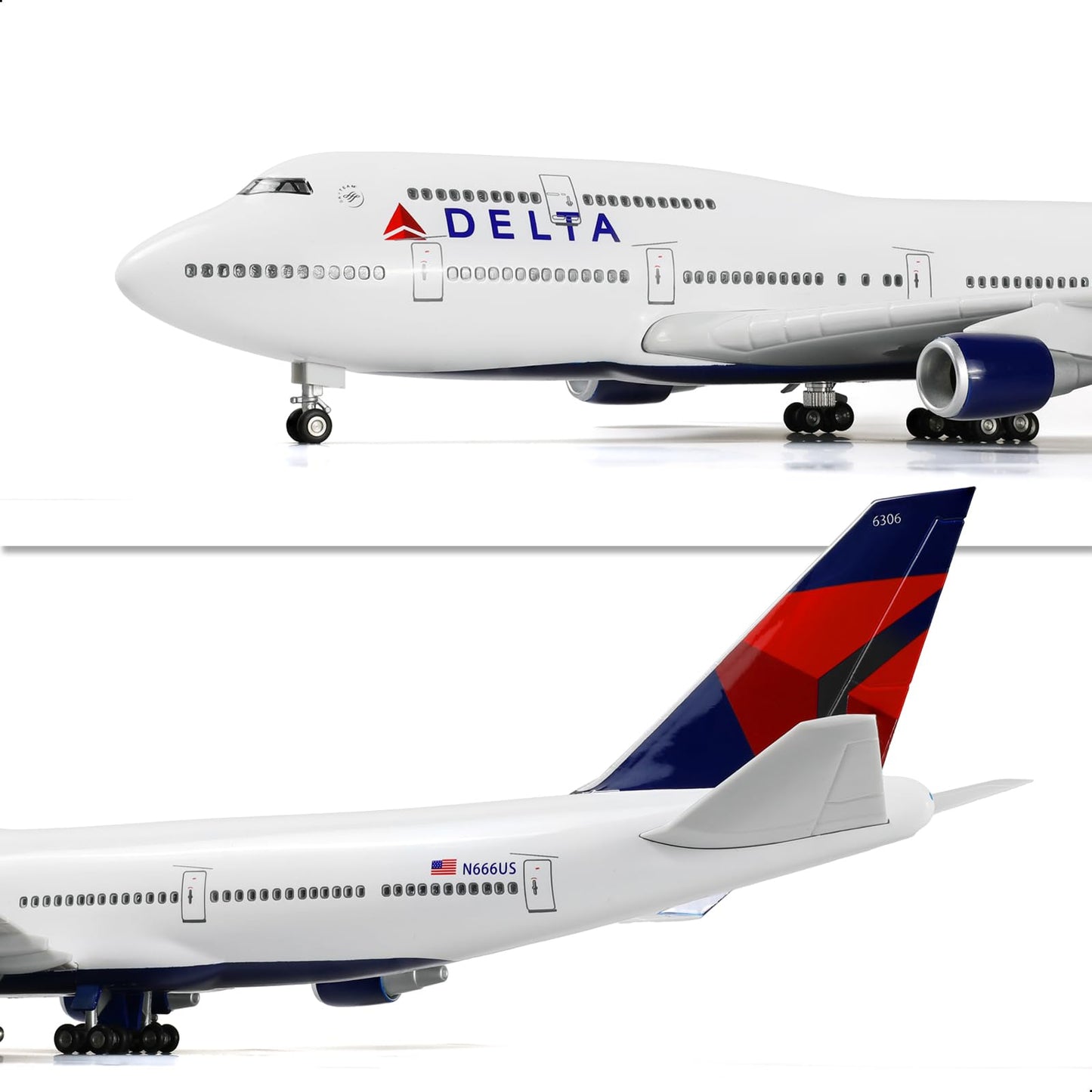 QIYUMOKE 747 1/160 Large Scale Airplane Model 18-inch Lfor Boeing 747 Prebuilt Airplane Model for Adult Plane 747 with Stand for Aviation Enthusiasts Gifts or Display Decorations
