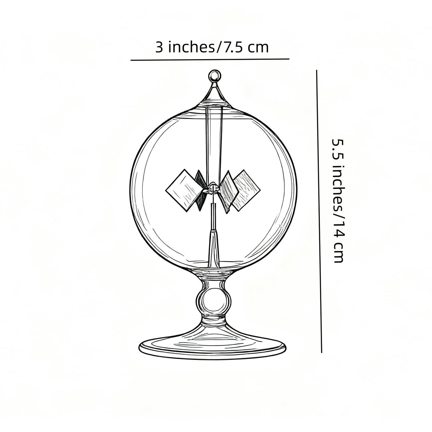 DORAMI Clear Solar Power Crookes Radiometer Sun Light Energy Glass Windmill Spinning Vanes