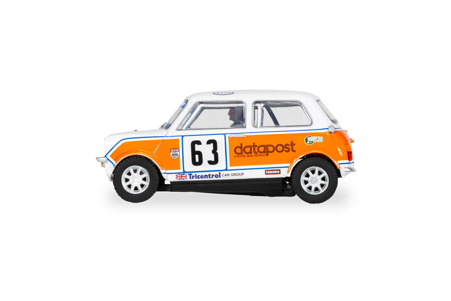 Scalextric Mini 1275GT Data Post Alan Curnow 1979 BSCC 1:32 Slot Race Car C4413