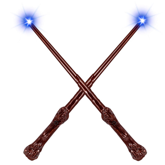 MagicRanger Light Up Wizard Magic Wands with Sound Illuminating Witch Wand Set for Kids Cosplay Birthday Party Favors, Root 2PCS