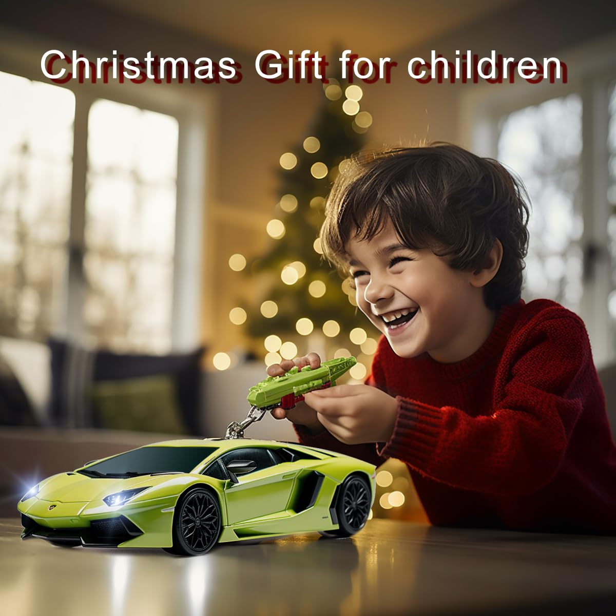 QUN FENG RC Car 1:18 Lamborghini Aventador 2.4G Radio Remote Control Cars Electric Car Sport Racing Hobby Toy Car Grade Licensed Model Vehicle for Kids, Green