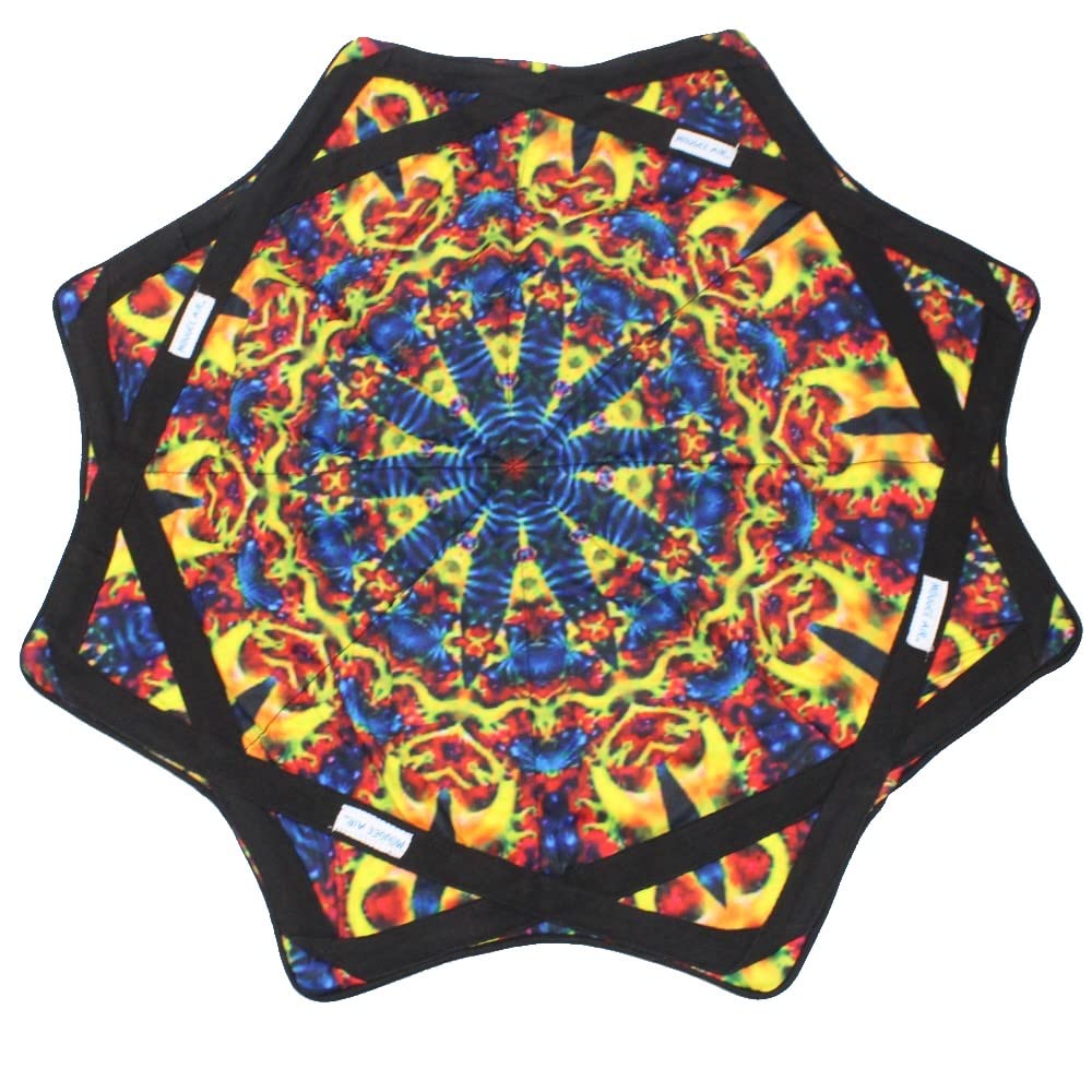 Mougee (moo-JEE) - Air Flow Star - for Beginners & Advanced - Fun & Challenging - Double Stitched Flow Toy - Vibrant Colors & Patterns Durable - 28” Diameter - Autumn Flower