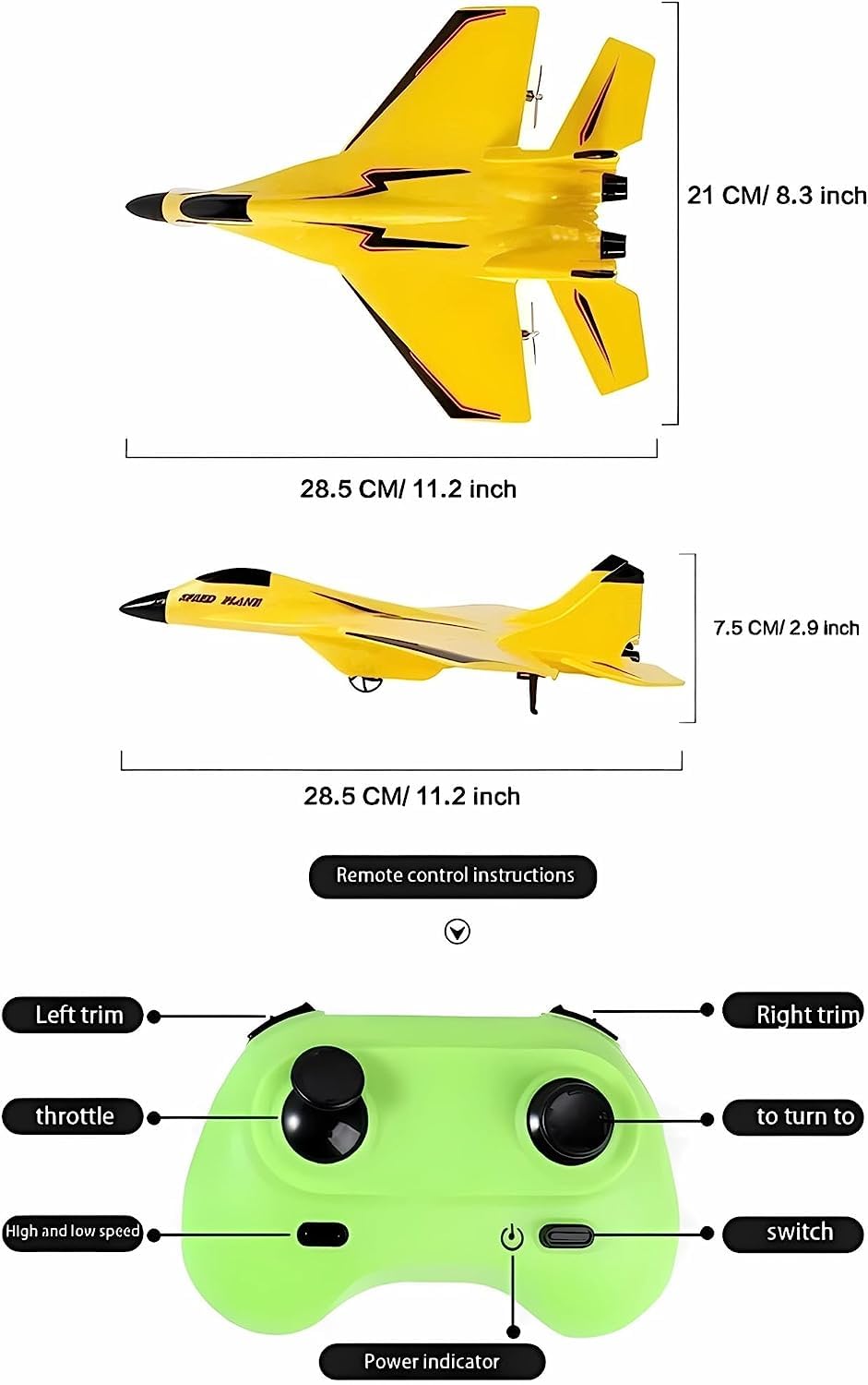 MAXBECK Remote Control Wireless Airplane Toy with Lights, Su-35 Rc Glider 2 Channel 2.4 GHZ Remote Control Planes, Outdoor Foam Rc Aircraft for Hobby Rc Airplanes