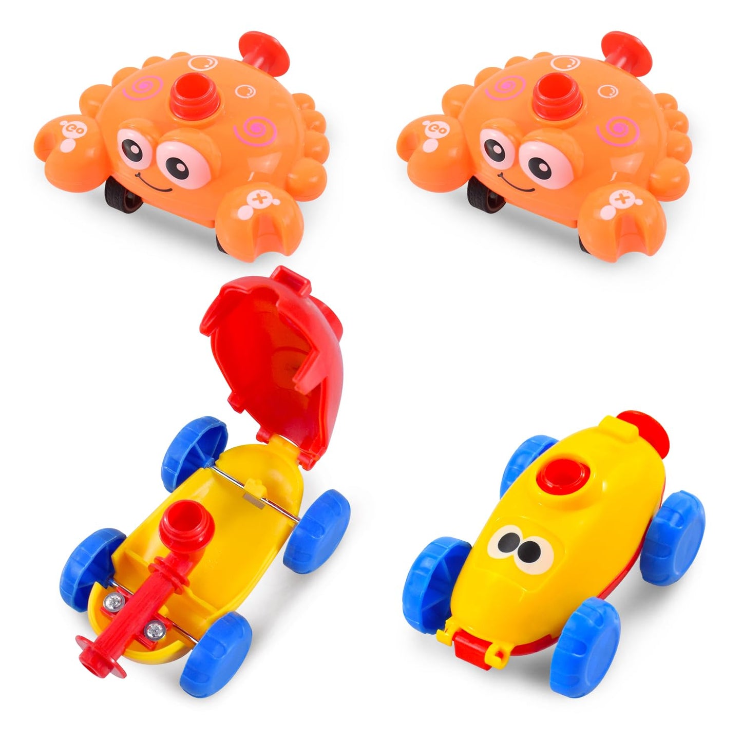 BAKAM Toddler Toys 3-4 for Boys Girls, Balloon Launcher & Powered Car Set, Fun Toddlers STEM Toy Balloon Pump Cars Racer Kit for Kids 3-5 (Frog)