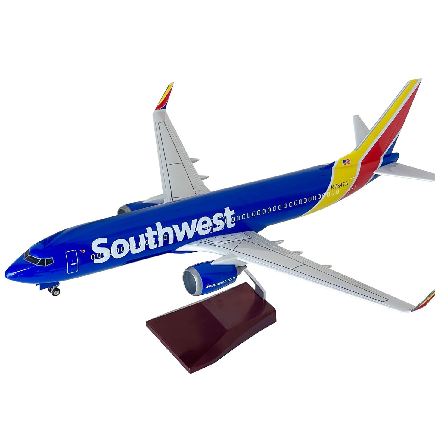 Mahfisj 1/80 Scale B737 Model 18 Inches 737 Model Airplane Kit with LED Lights, Ideal Collection for Adults