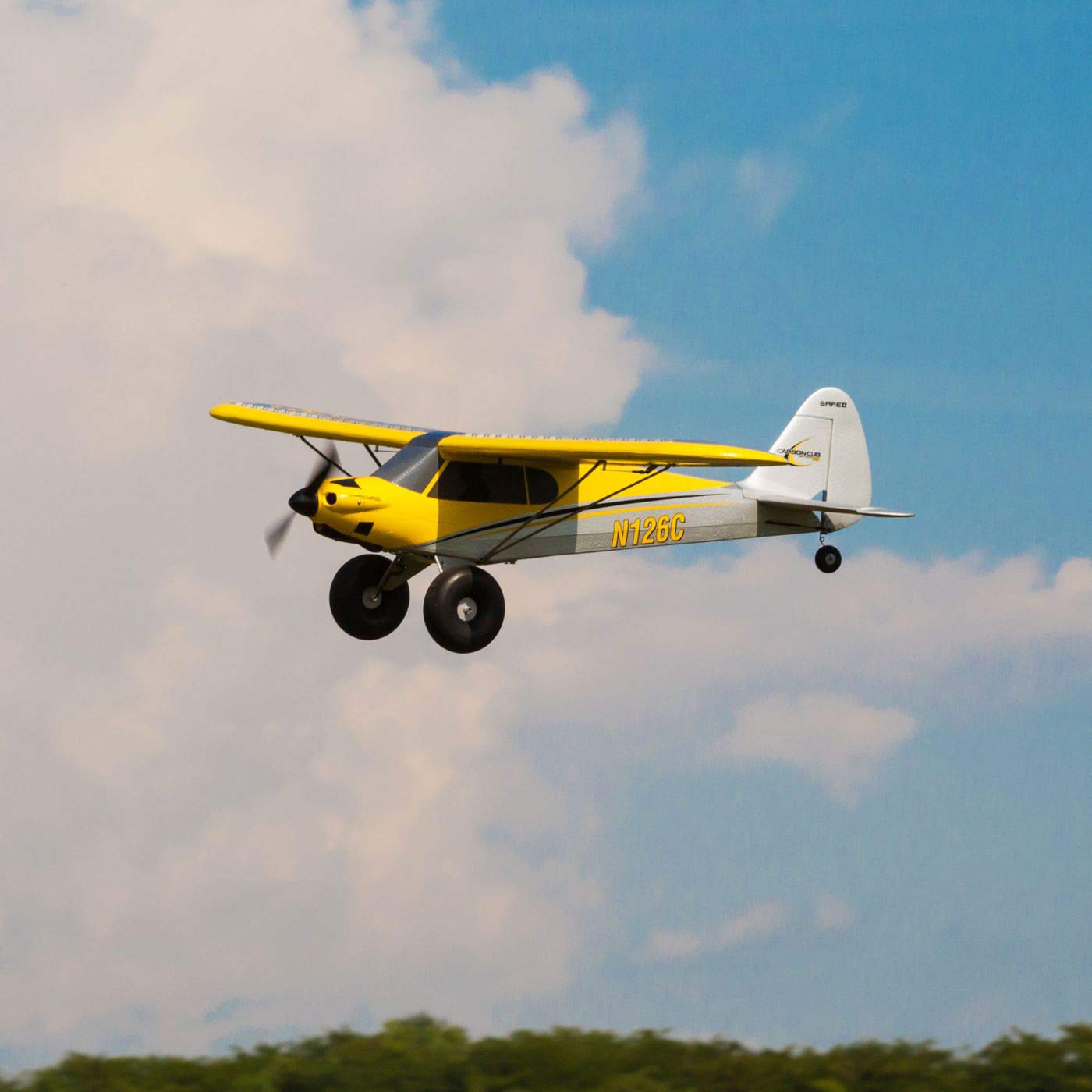 HobbyZone RC Airplane Carbon Cub S 2 1.3m BNF Basic (Transmitter, Battery and Charger not Included) with Safe, HBZ32500, Yellow