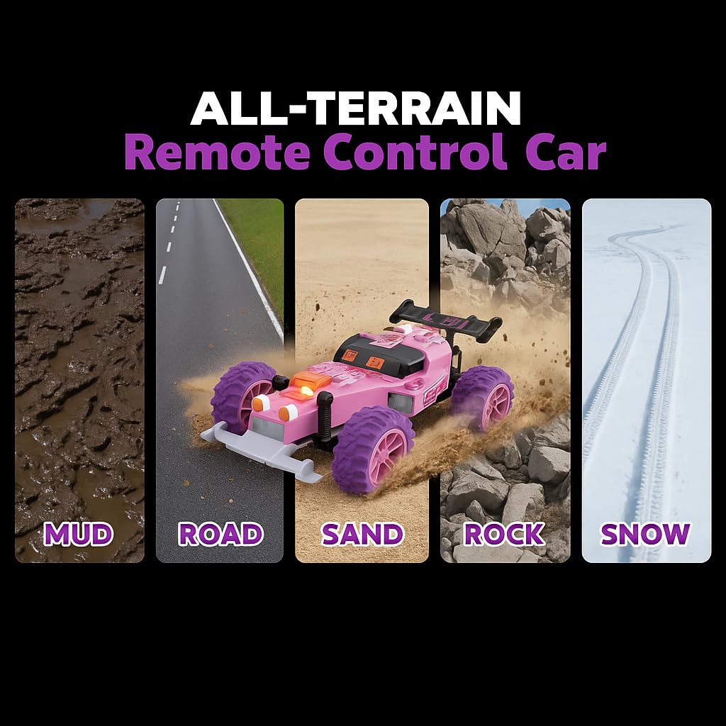 IPLAYBLOOM Remote Control Car, RC Cars Toys for Kids with 2.4 GHz Remote Control,4WD Electric Vehicle with Two Rechargeable Batteries,Play Indoor and Outdoor