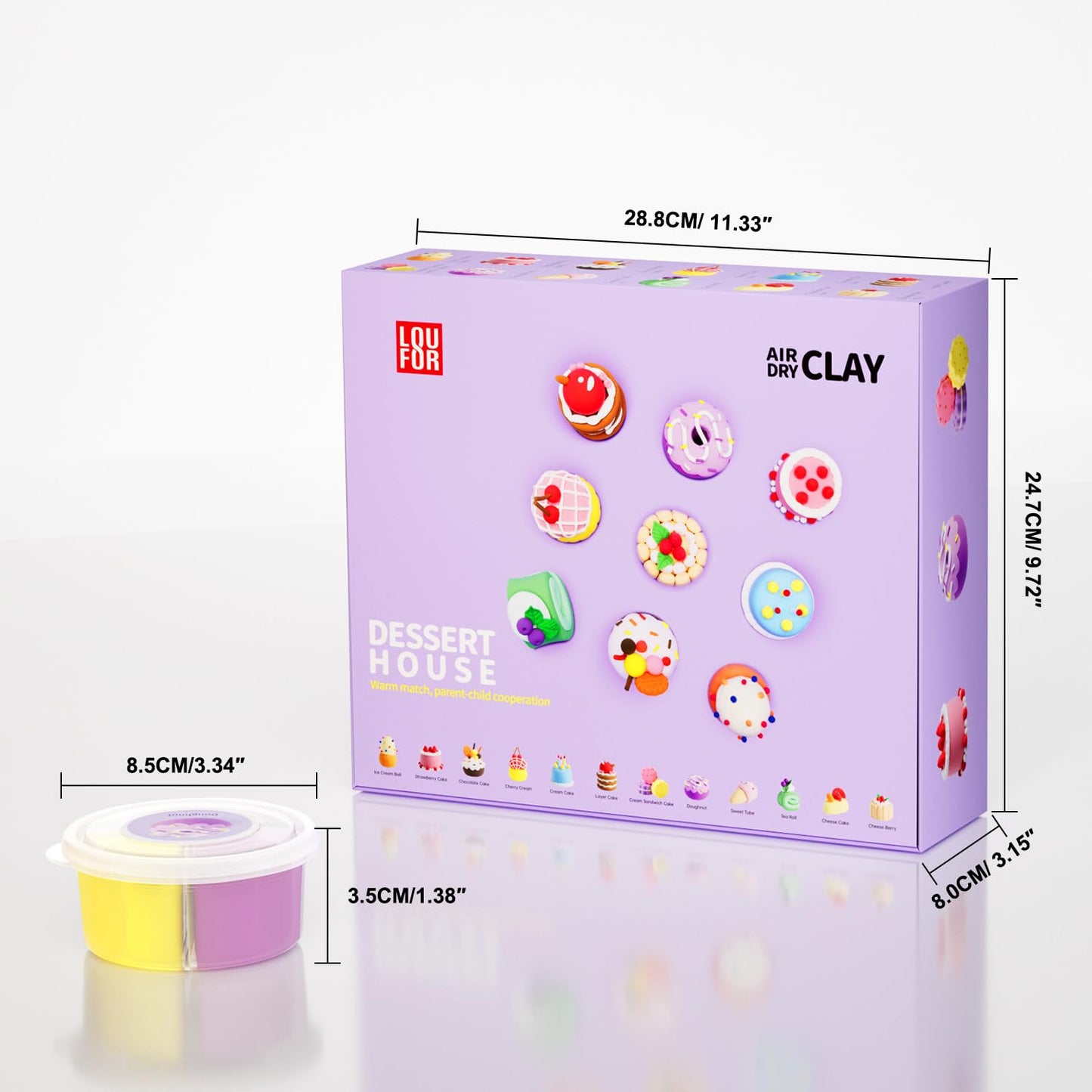 LOUFOR Air Dry Clay Kits - Modeling Clay for Kids, Ultra Light & Soft, Safe & Non-Toxic, 12 Boxes DIY Model Magic Clay with Sculpting Tools & Tutorials, Creatible Art Crafts Toys Gifts Boys Girls