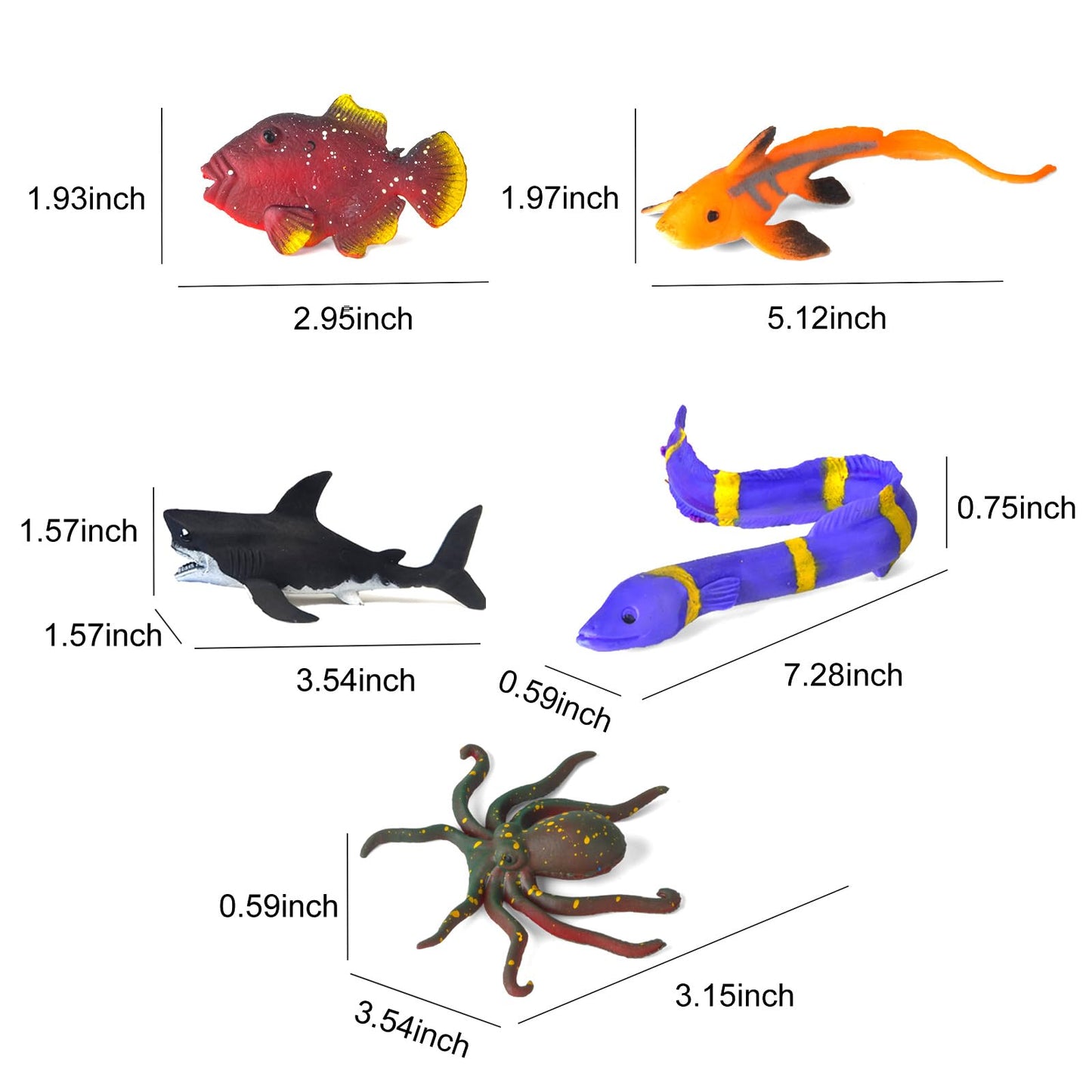 12 Pack Color Changing Sea Animal Toys,Change Color Ocean Animals Figures,Mold Free Bath Toys for Toddlers Kids,Water Table Toys,Rubber Floating Fish Toys for Themed Party Supplies,Goodie Bags Fillers
