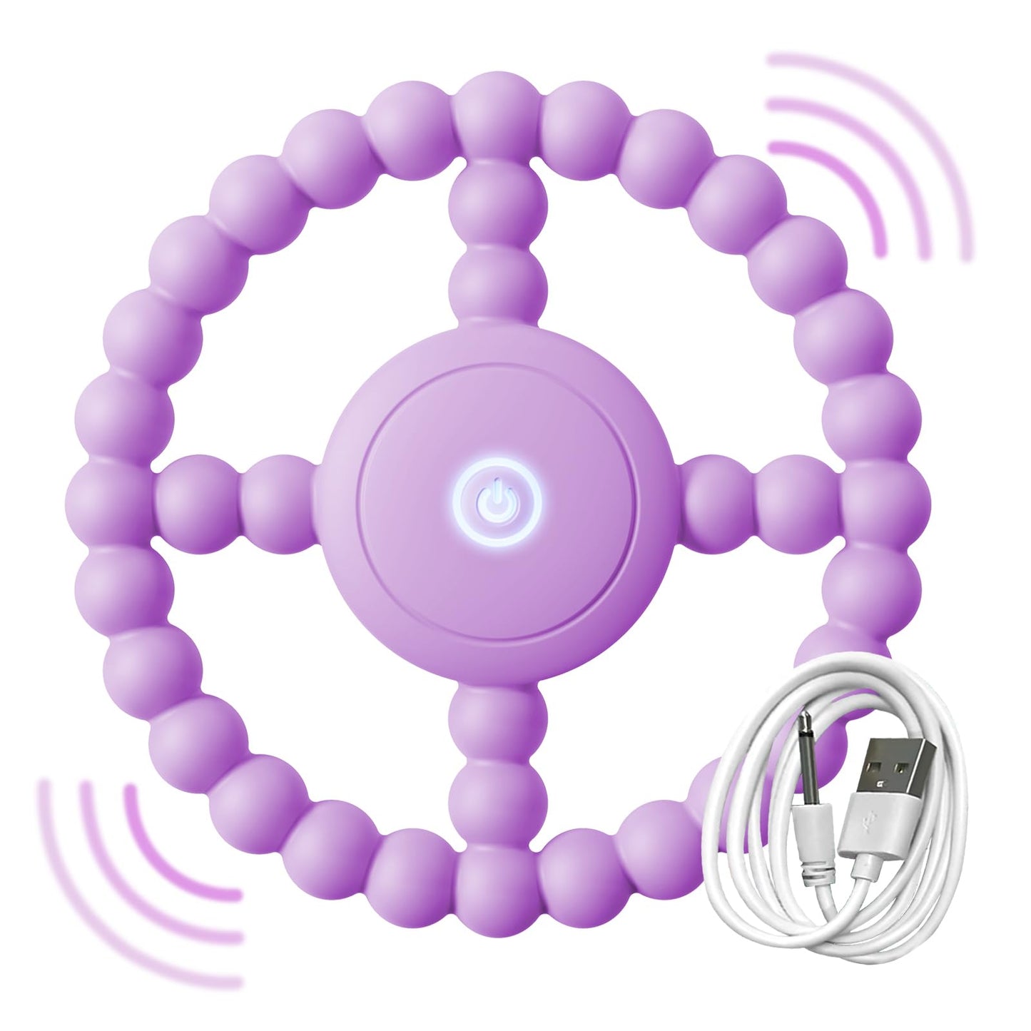 Vibrating Sensory Chew Toy – Baby Teether for 6-12 8-18 Months, Autism Sensory Toys for Kids, Toddler Travel Essential & 1-2 Year Old Christmas Boys Girls Gift Idea (Purple)