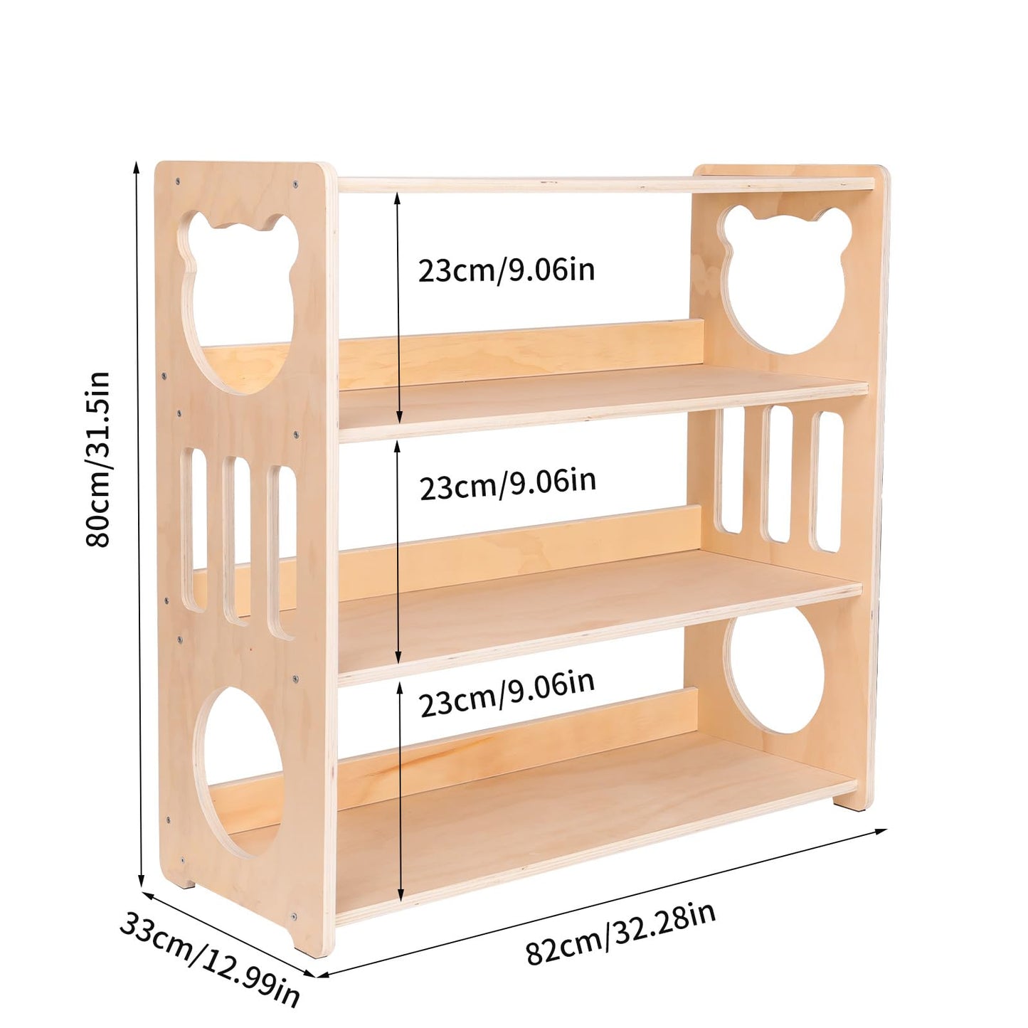 YJTREMFYX Children's Toy Storage Rack Montessori Bookshelf, Used as a Storage Cabinet for Books and Toys in Game Rooms, Children's Rooms, Daycare Centers, and kindergartens (4 Levels)