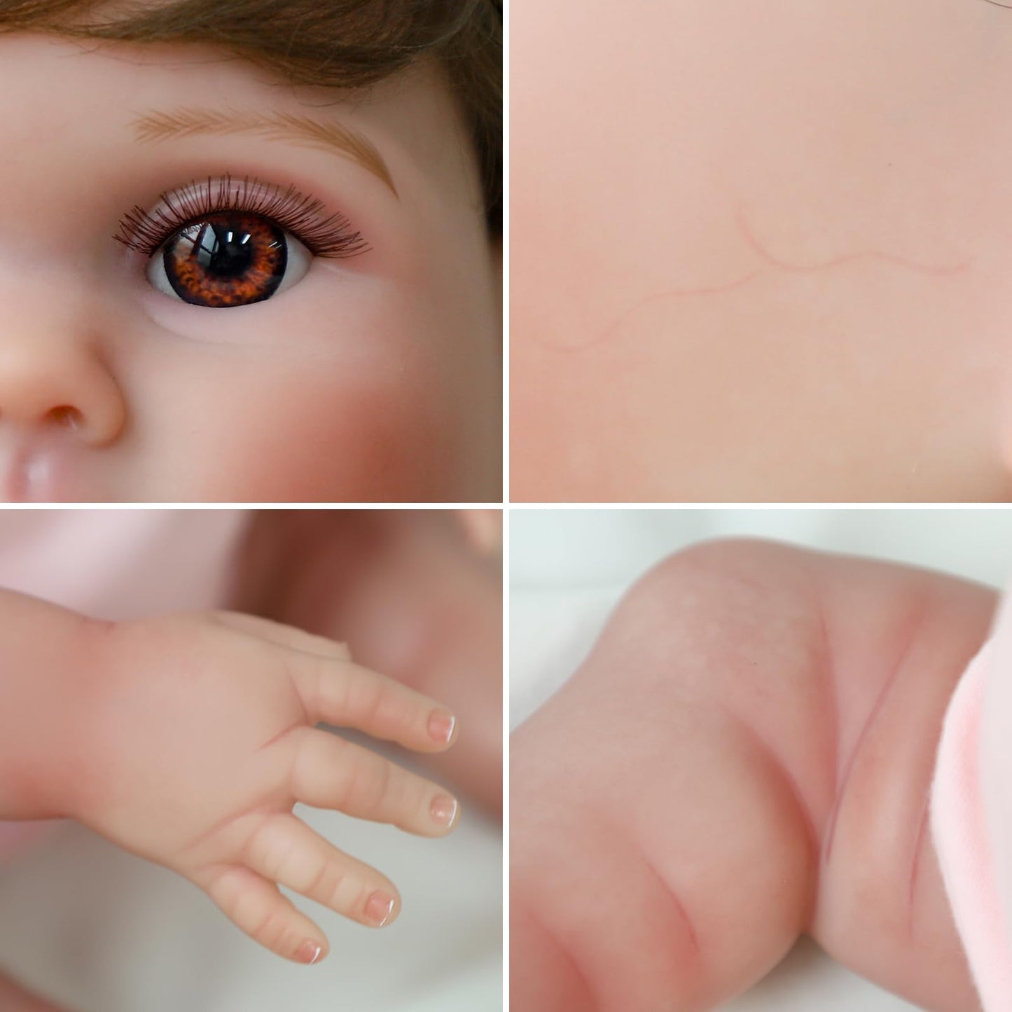 SCOM Reborn Baby Doll Girl - 18 Inch Realistic Real Life Doll with Hair, Lifelike Baby with Anatomically Correct, Newborn Toddler with Vinyl Body for Age 3 4 5 6 Year Old Gift