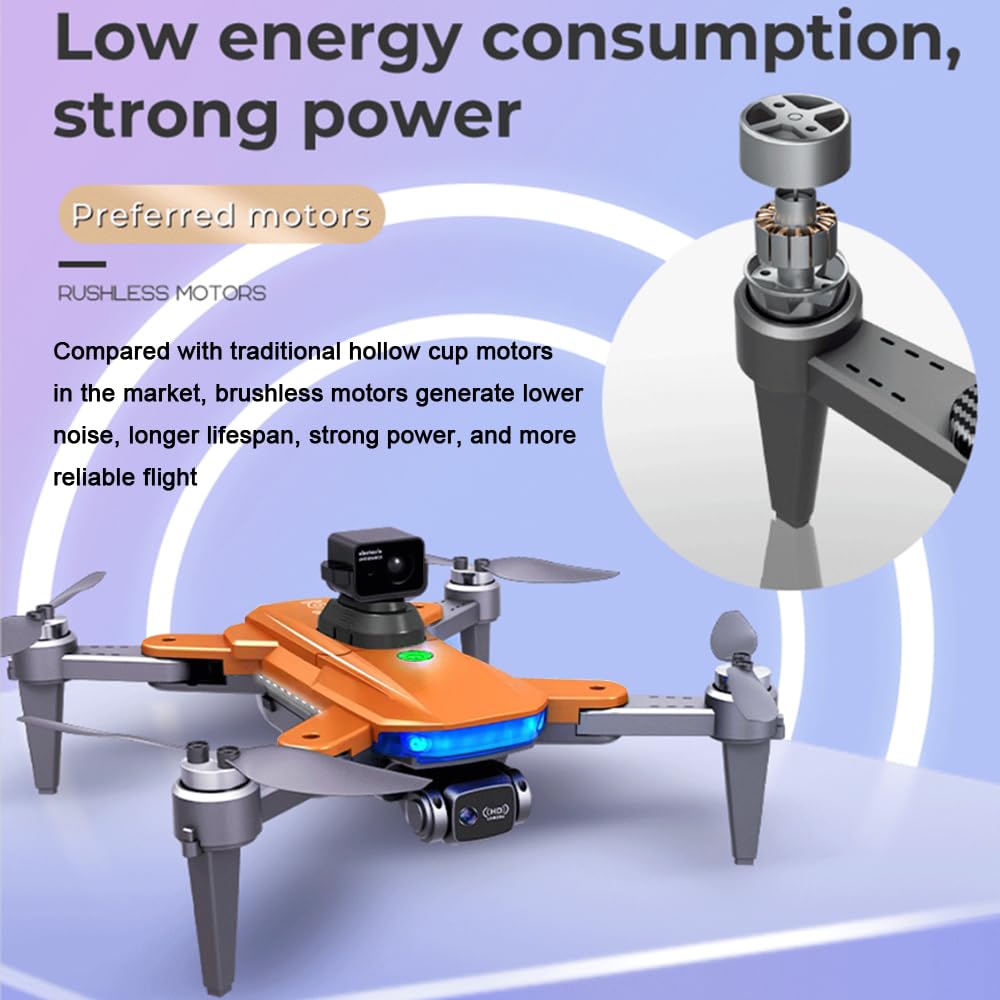 Lozenge 360° Obstacle Avoidance Brushless GPS Drone with Camera for Adults 4K Smart Follow Auto Return Long Battery Life Quadcopter 3 Battery HJ90 Big Size