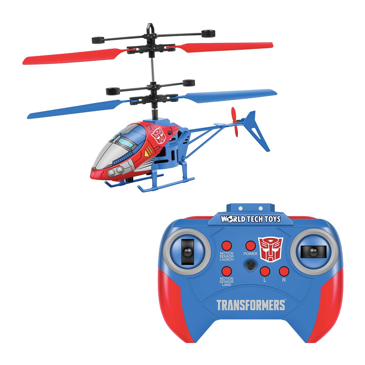 World Tech Toys Transformers Optimus Prime Infrared Motion Sensing Helicopter - Official Transformers Licensed Product for Kids Ages 6 7 8 9 10 11 12