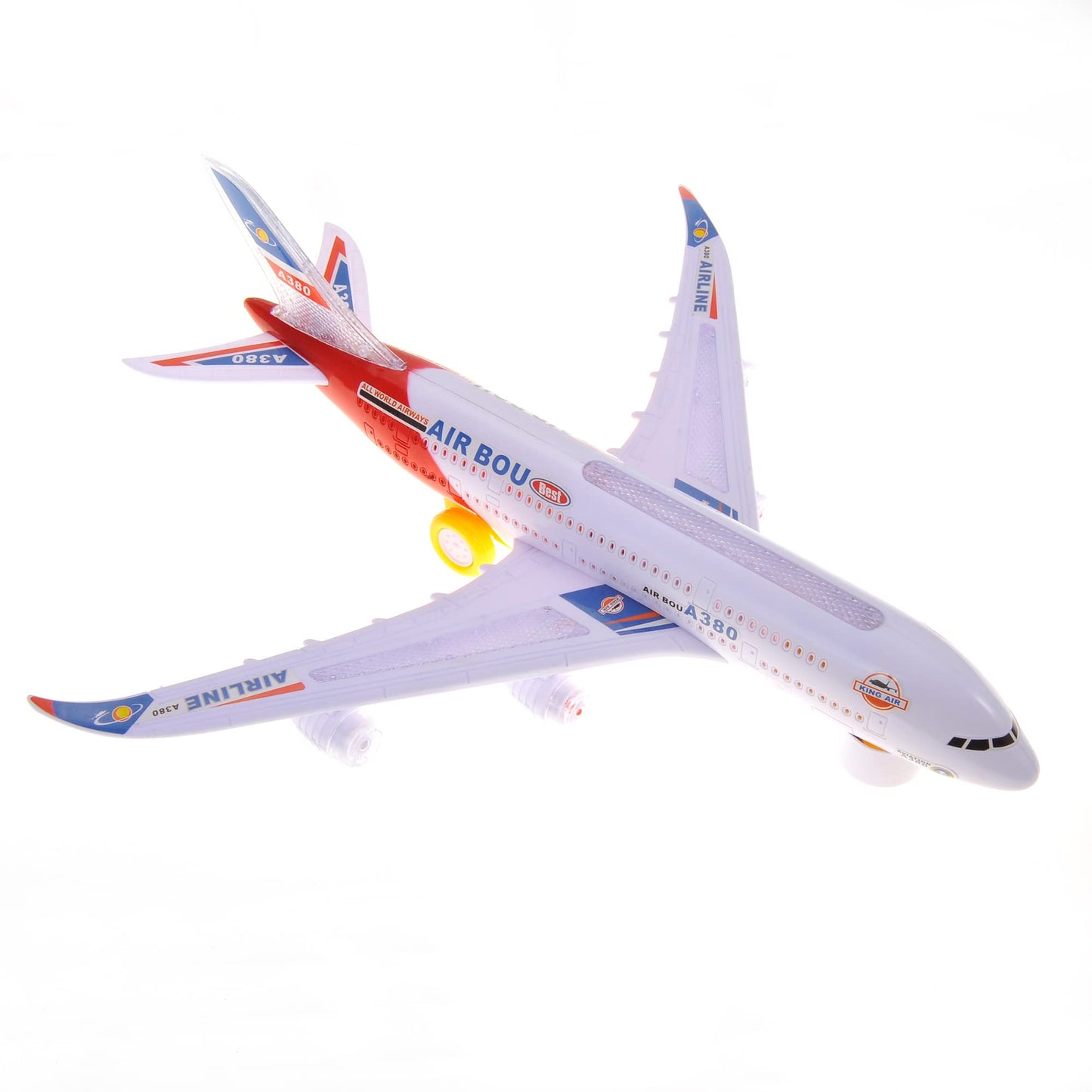 PowerTRC 2 Packs Kids Airplane Toys, Bump & Go Action Toddler Toy Airplane with LED Flashing Light, Music, Airplane Sound, Great Gift for Boys Girls Ages 3-12