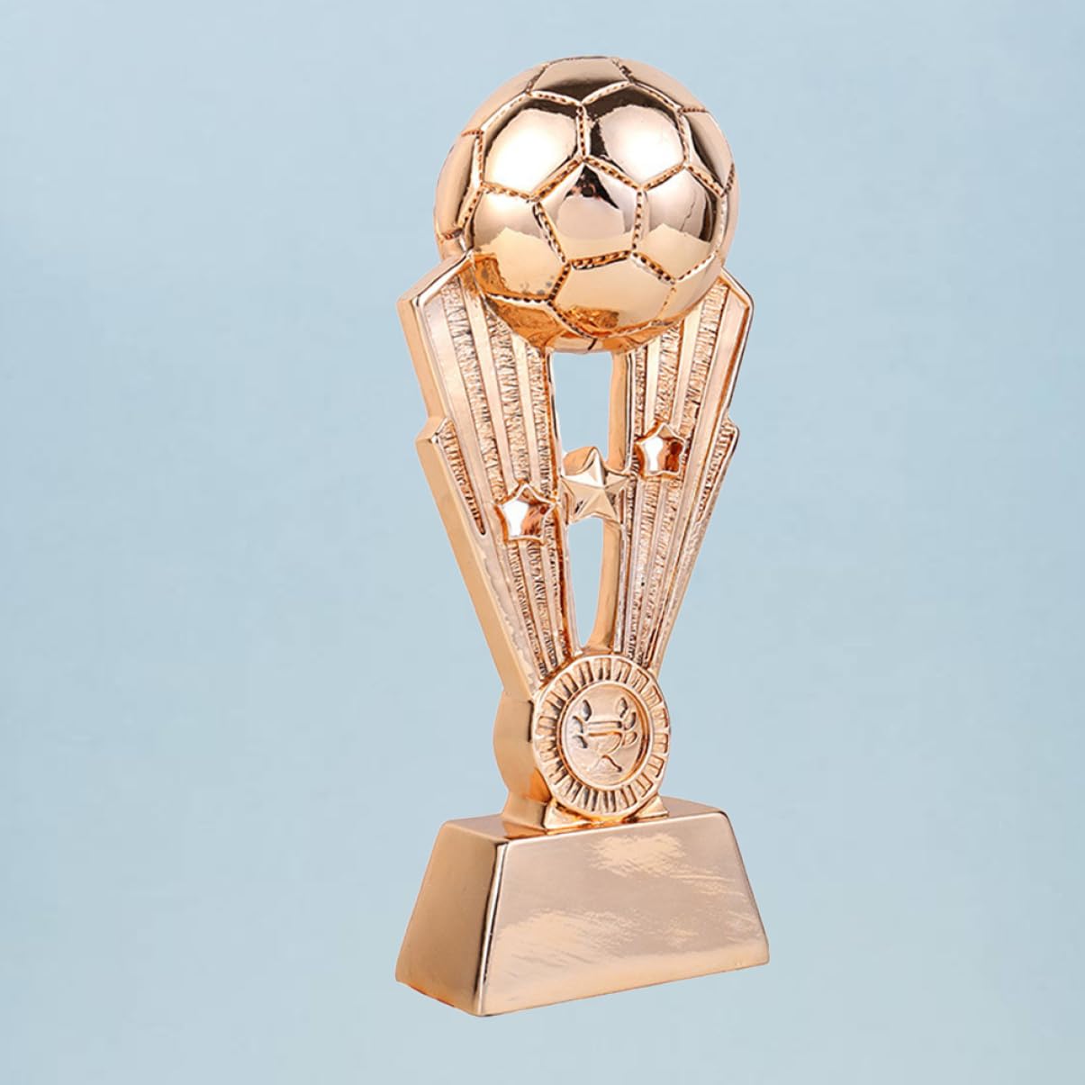NULYLU Plating Resin Football Trophy Award with Base for Boys and Girls Sports Events Soccer Team Recognition for School Office Kindergarten Bronze Finish