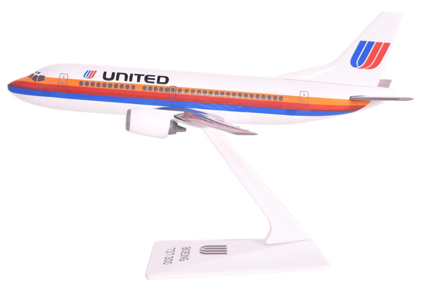 Flight Miniatures United (76-93) 737-300 1:180 Scale - Plastic Snap-Fit Model Airplane - Collectible Replica of United Airlines Aircraft - Part #ABO-73730F-003