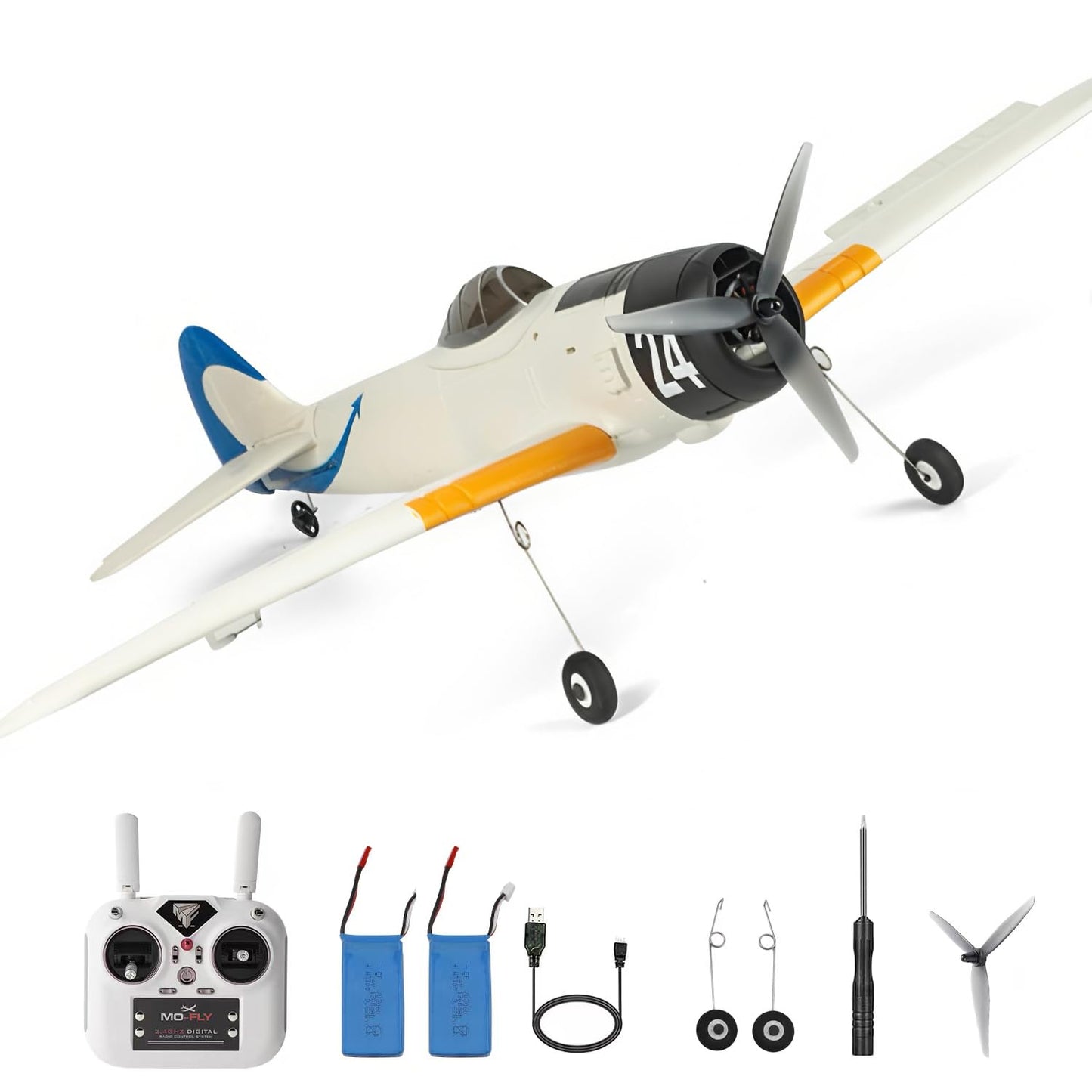 690MM 27.16-Inch Remote Controlled Plane Airplane for Beginners Adults Expert 4-Channel A6M Zero-Fighter Brushless Motor RC Fixed Wing 3D /6G Stunt Flying Mode RC Glider 1/16 ( White 2-Battery )