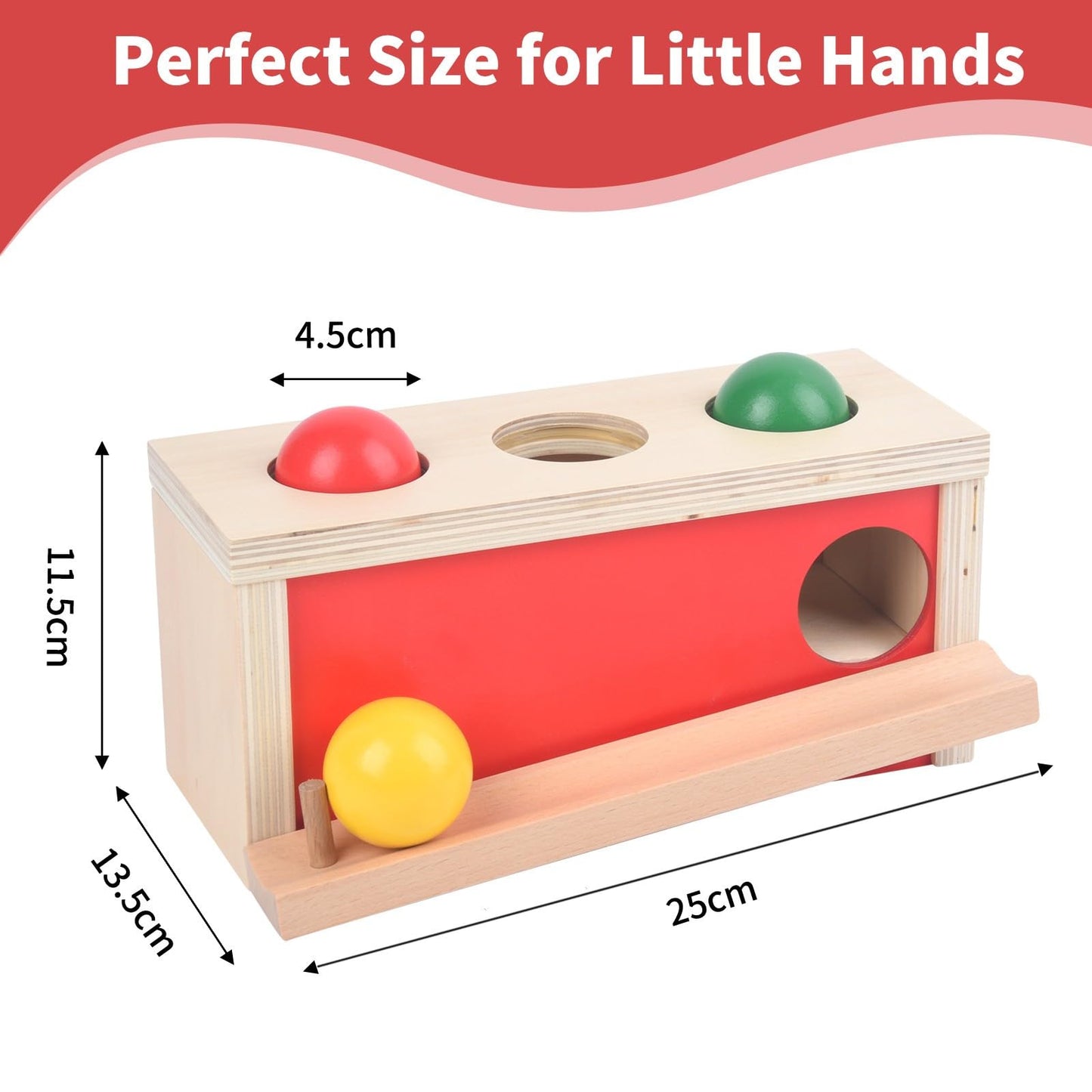 Smartwo Montessori Toys Object Permanence Box, Ball Tracker Drop Push Toy for Baby Toddler Kid Preschooler 1-3,Early Learning Activity, Educational Cause and Effect Game,Gift for Boys Girls