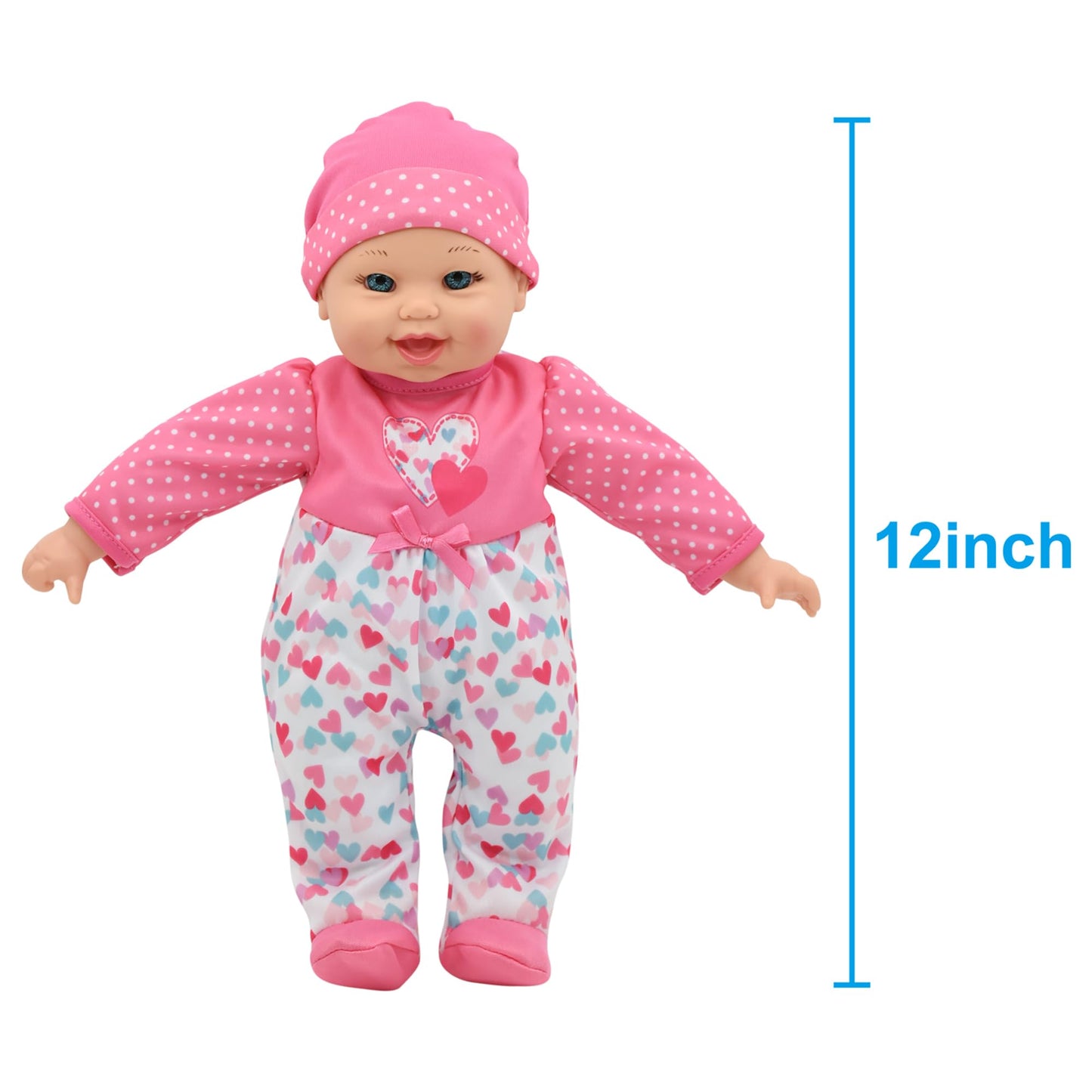 Little Darlings: 12" Talking Twins - Pink, Teal, Hearts - 2 Soft Body Baby Dolls, Make 12 Sounds, 2 Bottles, New Adventures, Toddler & Kids Ages 2+