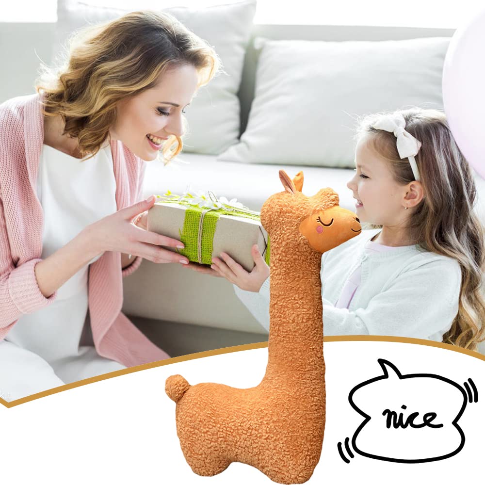 Sejiarep Alpaca Llama Plush Pillow - 51" Giant Alpaca Plush Long Body Pillow - Wife Girl Girlfriend Birthday Valentine's Children's Women's Day Gift, Brown