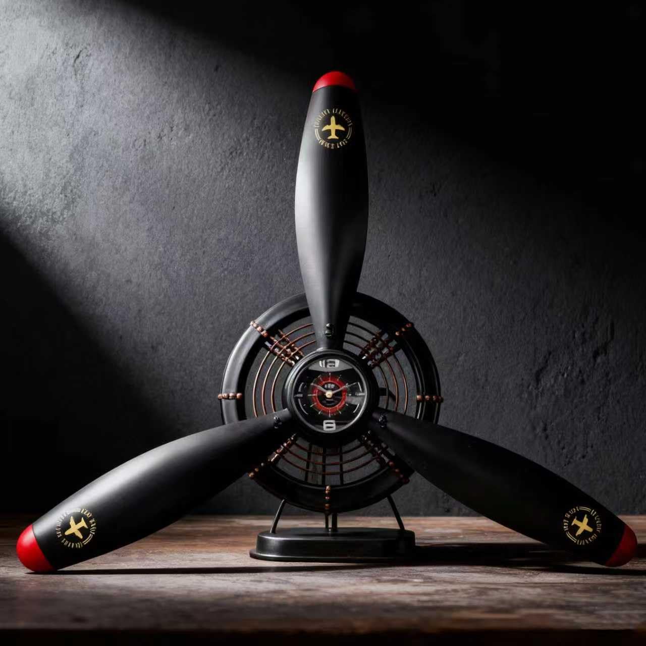 GLOWMIRTH Airplane Wall Art,Aviation Décor,Unique Wall Sculptures,Pilot Gifts,Steampunk Metal Art for Kitchen, Bedroom, Living Room,Cool Clocks Battery Operated,Black