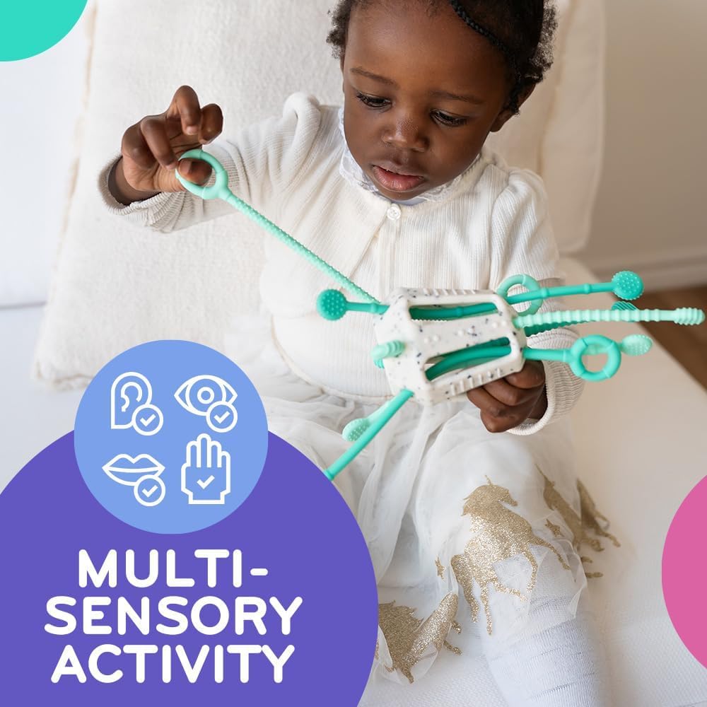 Mobi Zippee Activity Toy - Sensory Activities for Toddlers and Kids, BPA-Free and Food Grade Silicone, Montessori Learning Games for Ages +1 (Mintee)