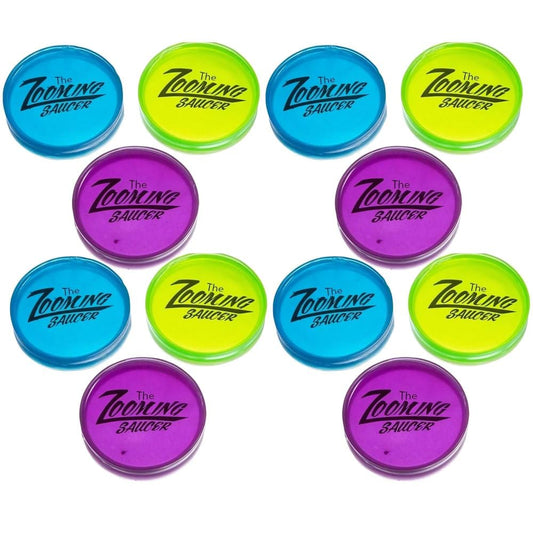 Fun Express Eye-Catching Multicolor Fear Not Sports Zooming Saucer Power Panel Display (108 Pcs.) - Removable Header Included, Ideal for End Caps or High-Traffic Floor Areas