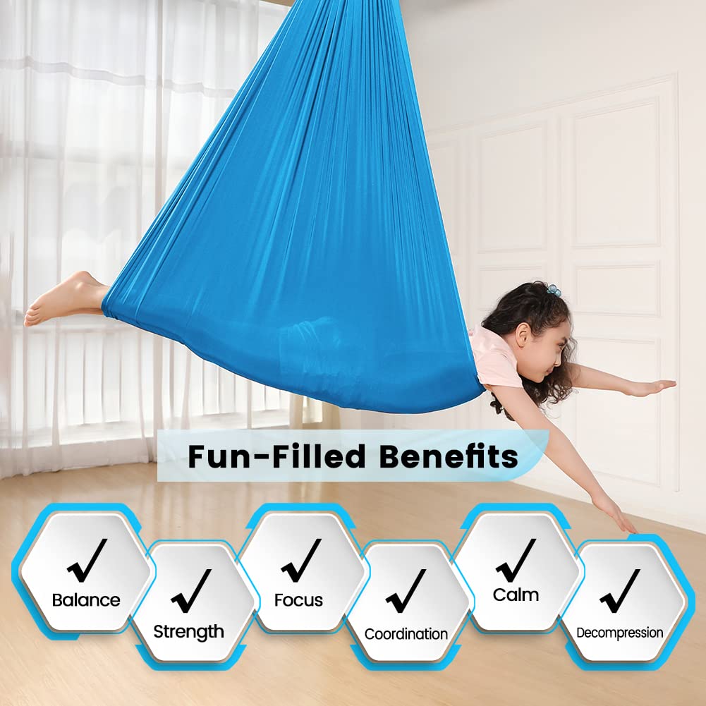 Sensory Swing for Kids Special Need Hardware Included, Indoor Outdoor Hanger for Calming & Relaxing, Cuddle Swing Happy for Autism, ADHD Therapy Aspergers Hug Like Snuggle Swing Hammock Sensory Chair