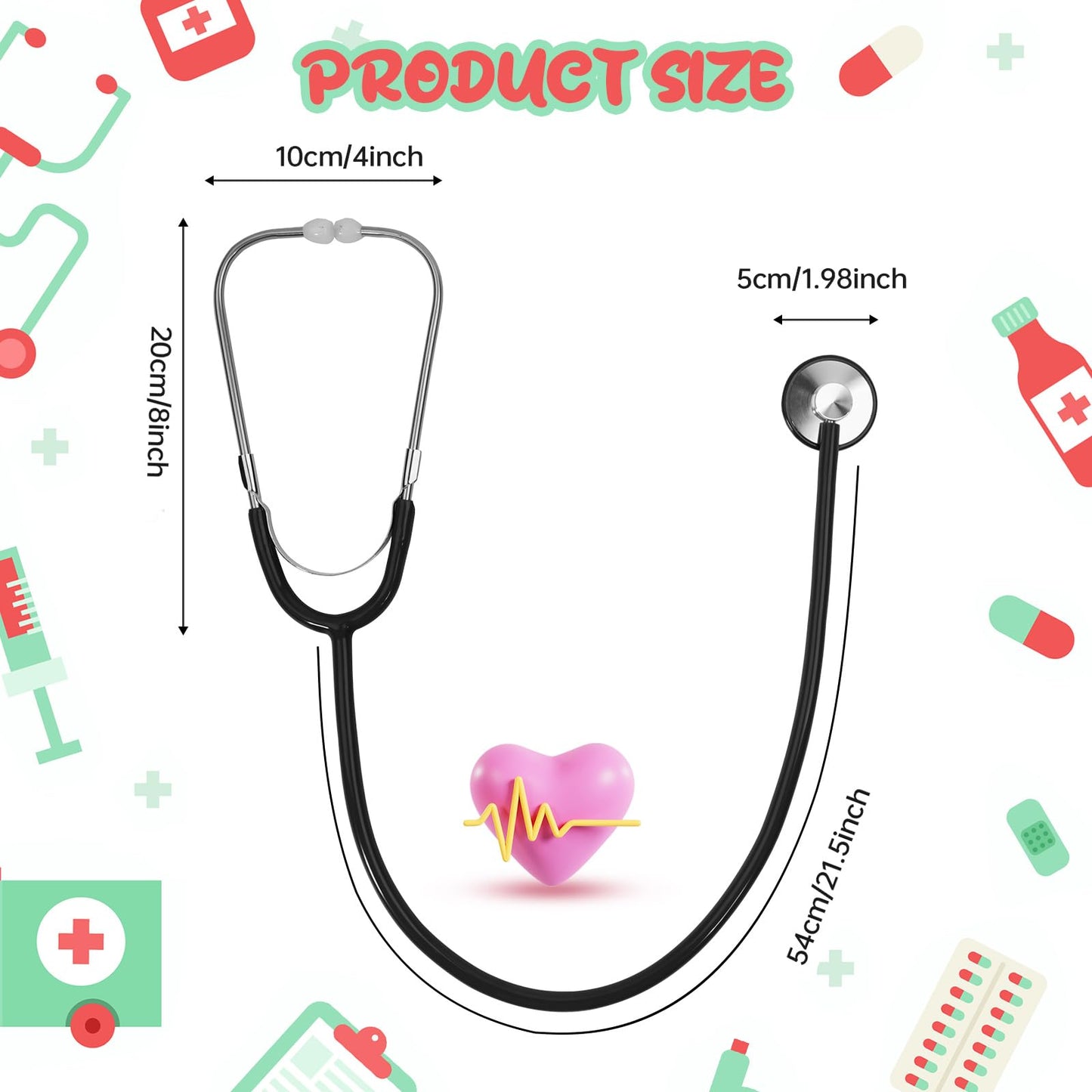ERDOGLY Kids Stethoscope Toy, 2 Pack Real Working Nursing Stethoscope for Kids, Toy Medical Kit for Toddler, Boys, Girls Doctor Nurse Cosplay Costume Accessories