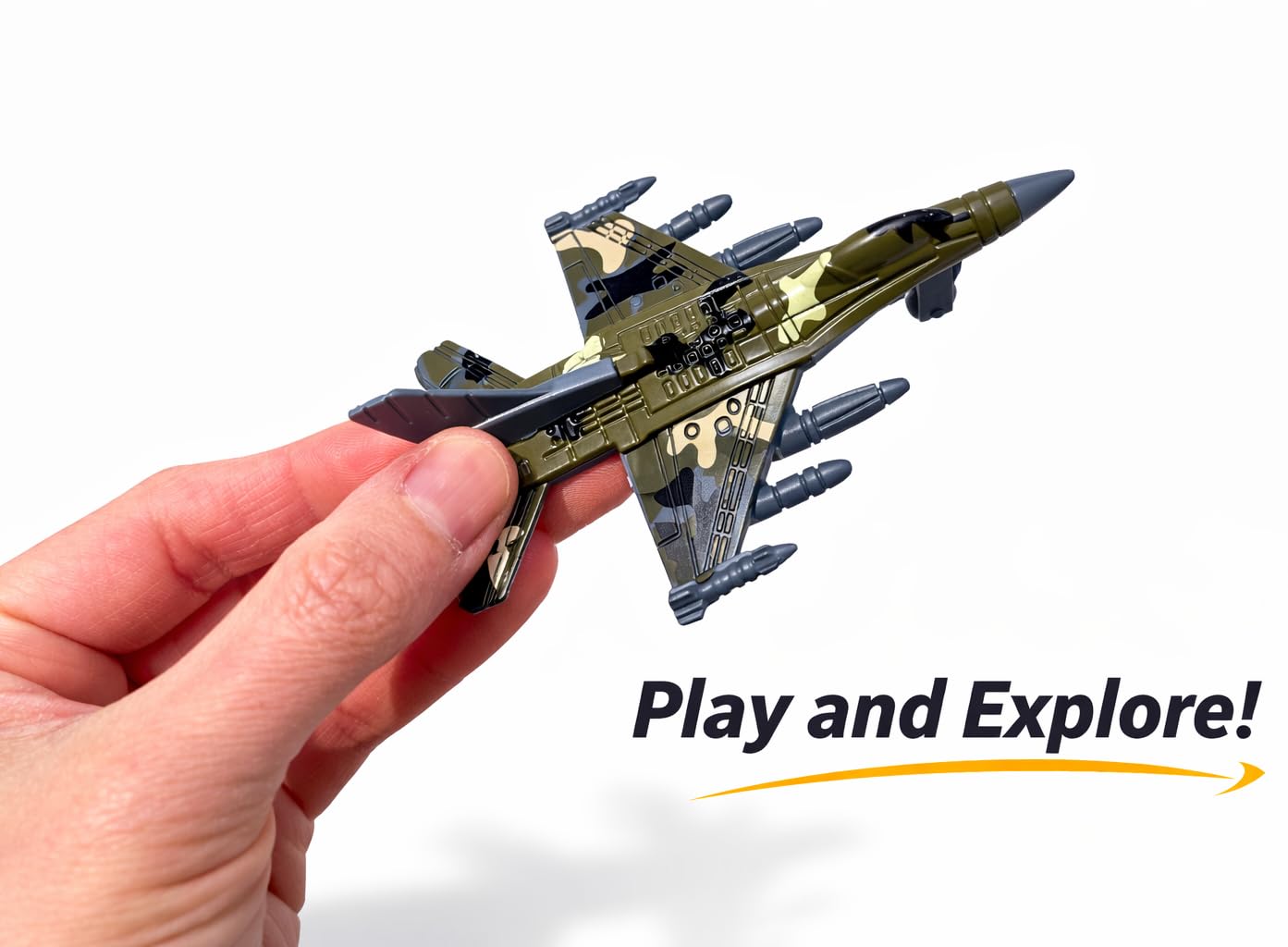 6-Pack Plane Toys Airplane Mini Fighter Jets Set for Kids – Small Military Glide Planes, Party Favors & Gifts (Style A)