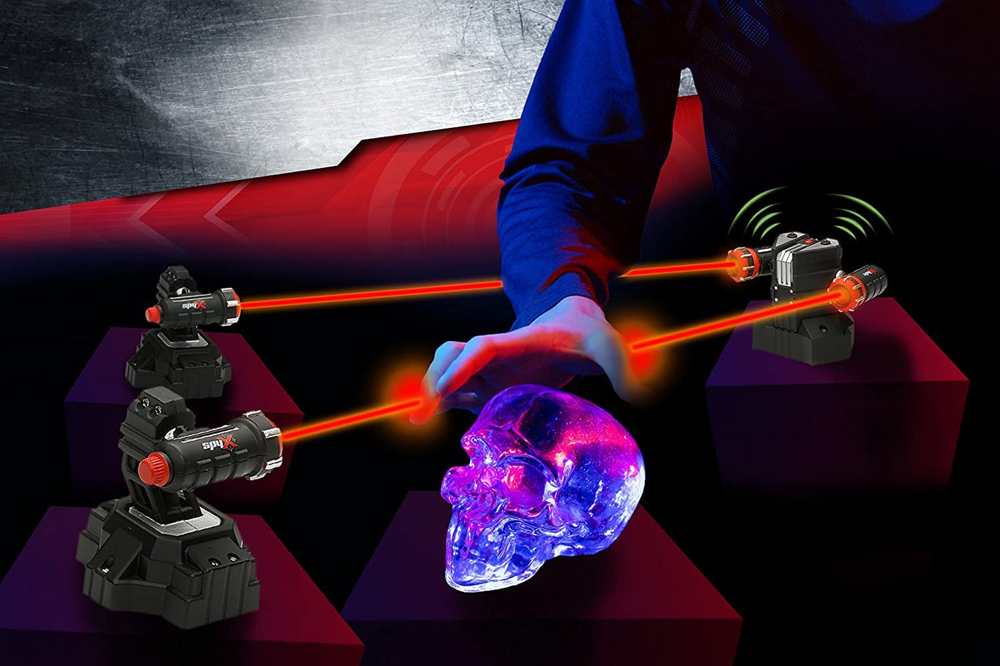 SpyX / Lazer Trap Alarm – Safe Laser Alarm Toy for Spy Kids to Protect Stuffs. Invisible Infrared Beam Spy Gadget for Kids. Motion Sensor/Detector Toy for Boys & Girls