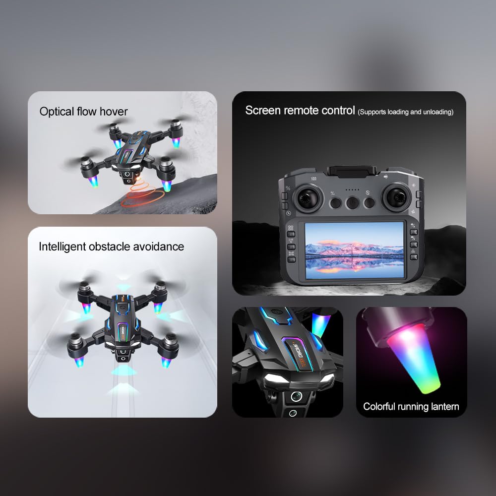 Drone with Screen Controller for Kids & Beginners, Easy to Fly Toy Drone with Camera, Altitude Hold, One Key Takeoff, Foldable RC Drone Gift for Boys Girls (FBA)