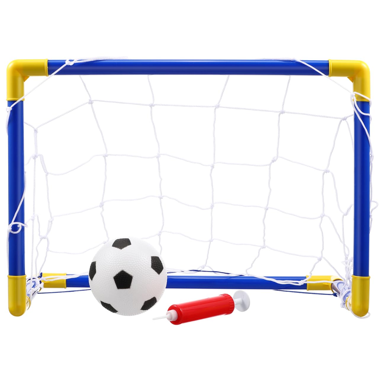 Kisangel Mini Soccer Goal Set for Kids 8-12 Indoor Outdoor Foldable Football Goal Door Lightweight Plastic Soccer Net for Backyard Training and Family Sports 12.5X17.6X9.9 Inches