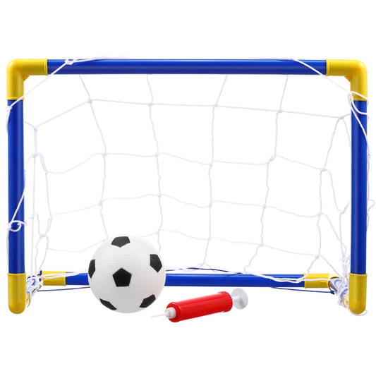 Kisangel Mini Soccer Goal Set for Kids 8-12 Indoor Outdoor Foldable Football Goal Door Lightweight Plastic Soccer Net for Backyard Training and Family Sports 12.5X17.6X9.9 Inches